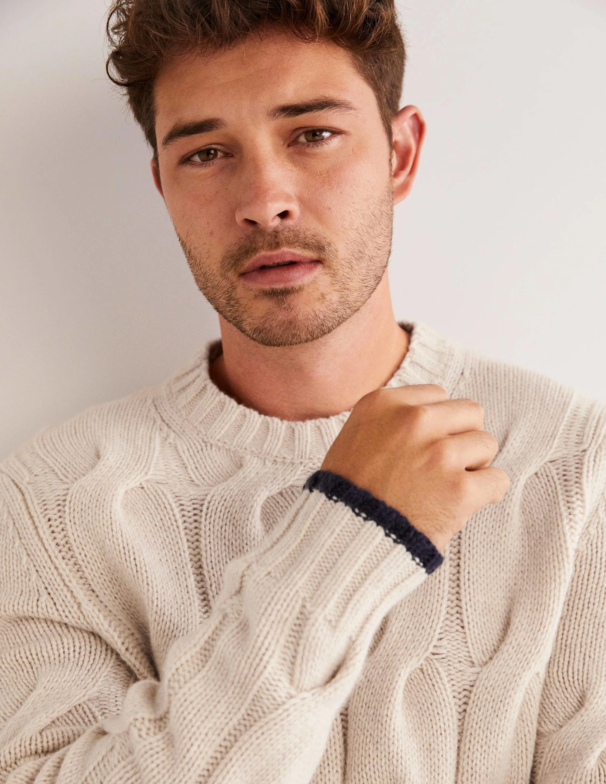 Chunky Cable Sweater-Ecru Cable - Image 2