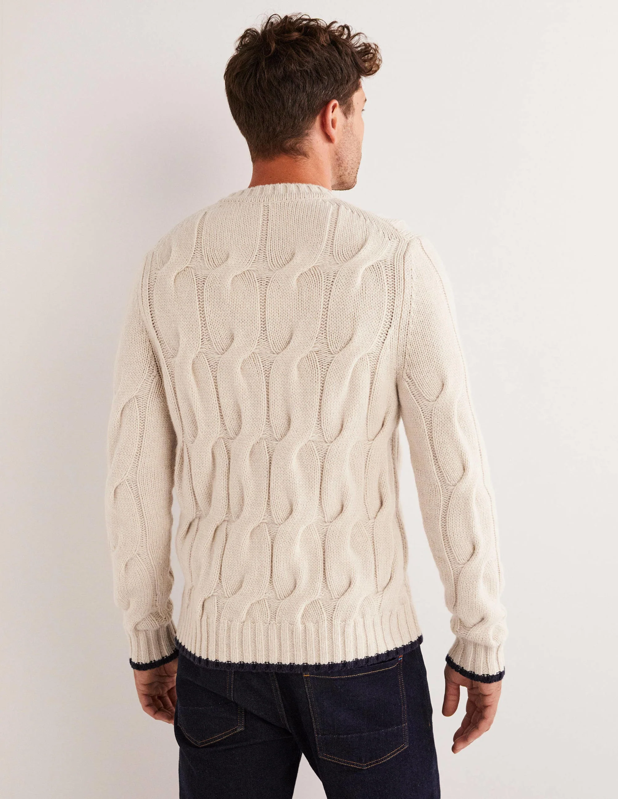 Chunky Cable Sweater-Ecru Cable - Image 3
