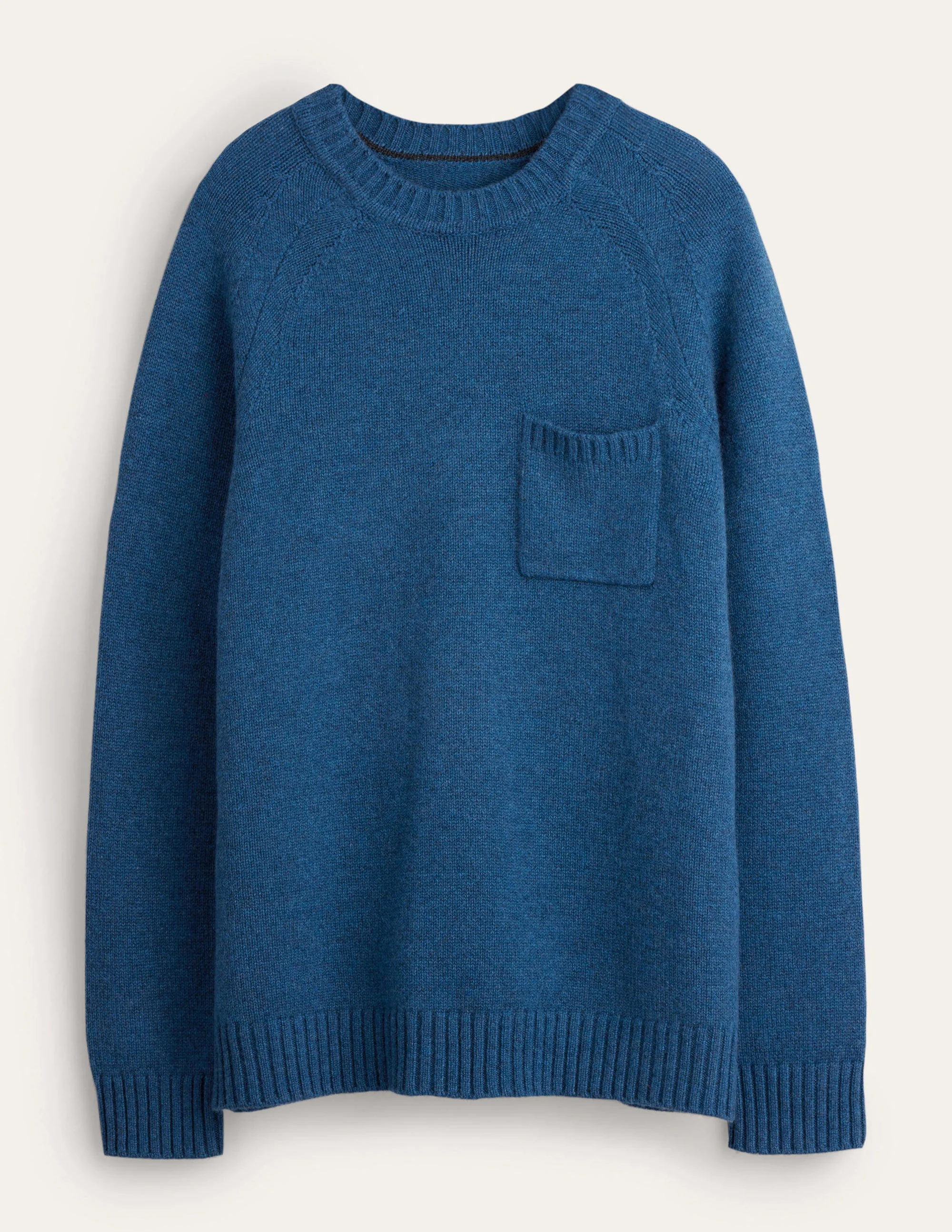 Chunky Cashmere Crew Sweater-Blue Ribbon - Image 5