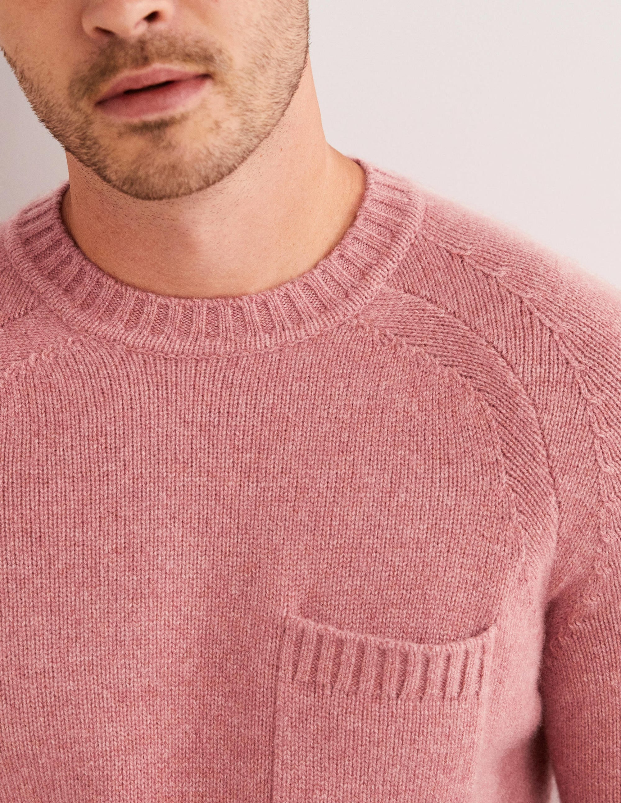 Chunky Cashmere Crew Sweater-Dusty Red - Image 2