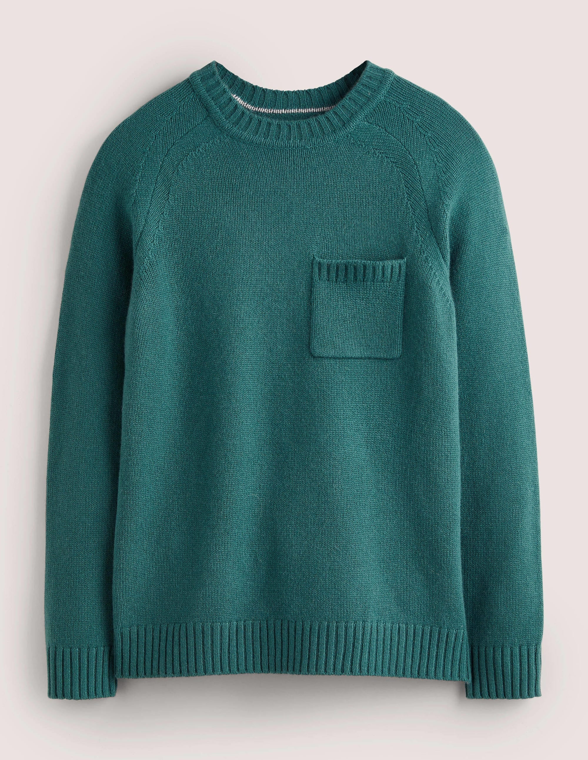 Chunky Cashmere Crew Sweater-Teal - Image 5