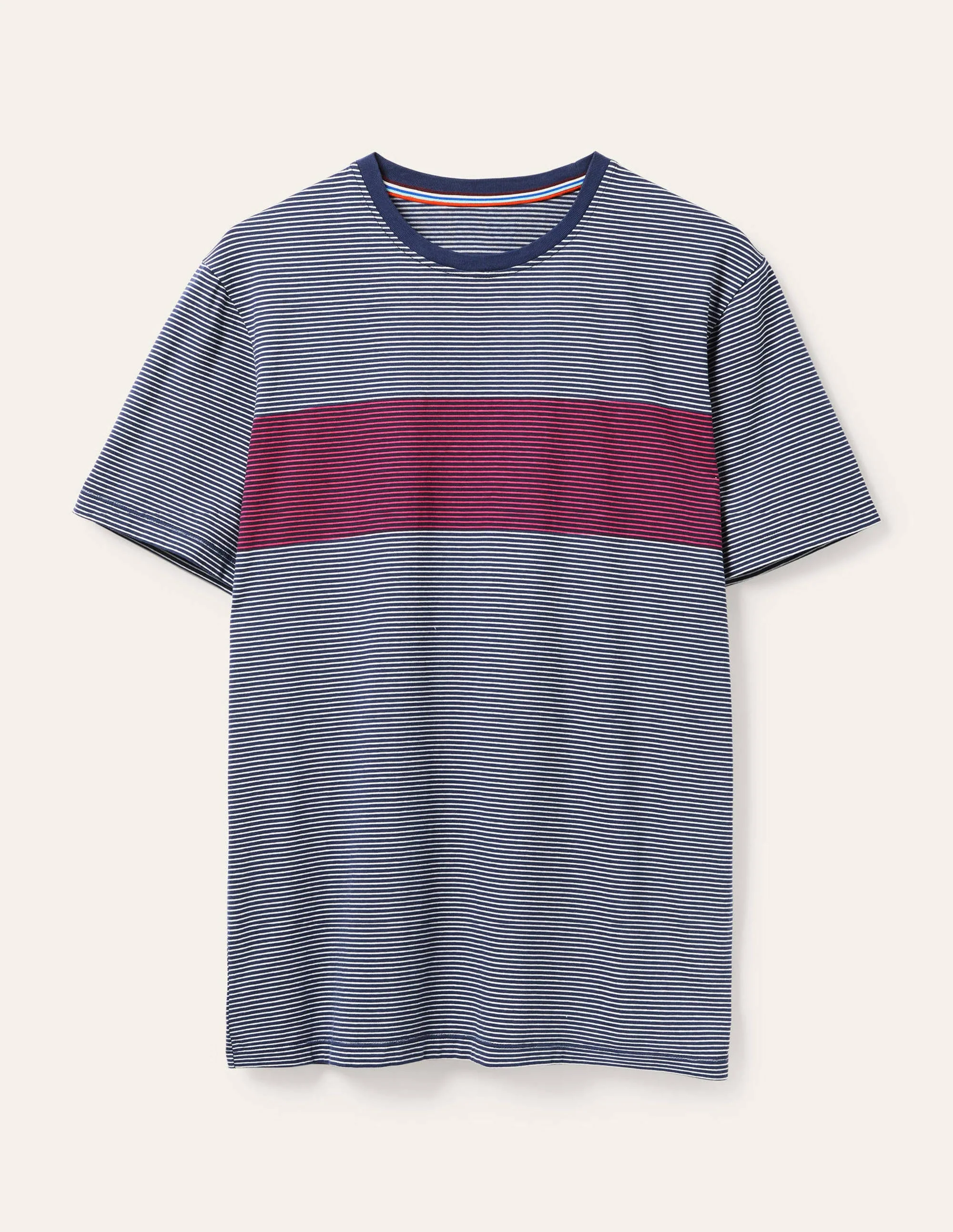 Classic Cotton T-shirt-Beetroot Chest Stripe - Image 5
