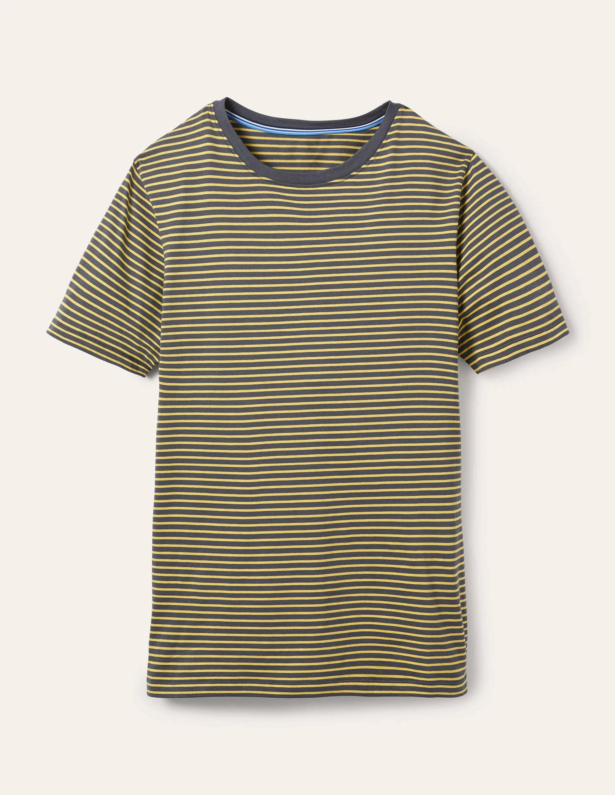 Classic Cotton T-shirt-London Grey/ Soft Lemon Stripe - Image 5