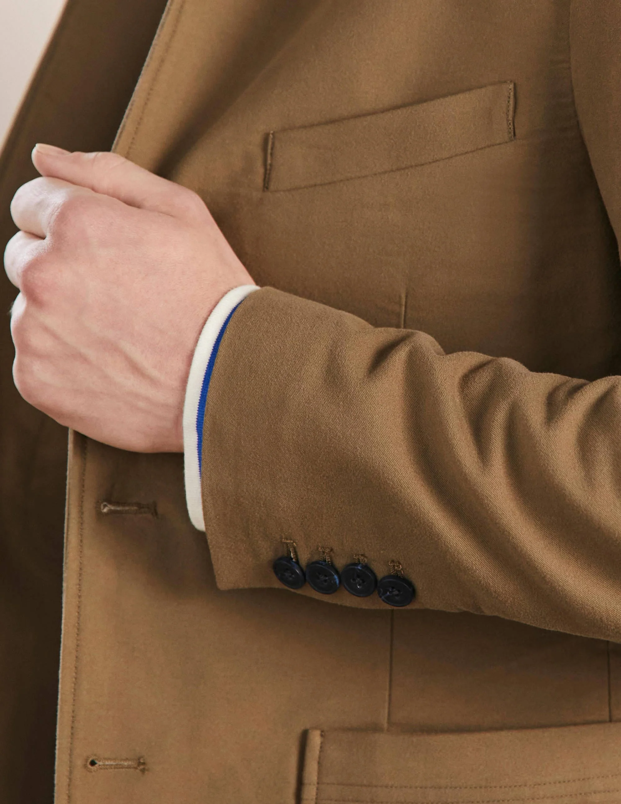 Classic Fit Moleskin Blazer-Otter - Image 2