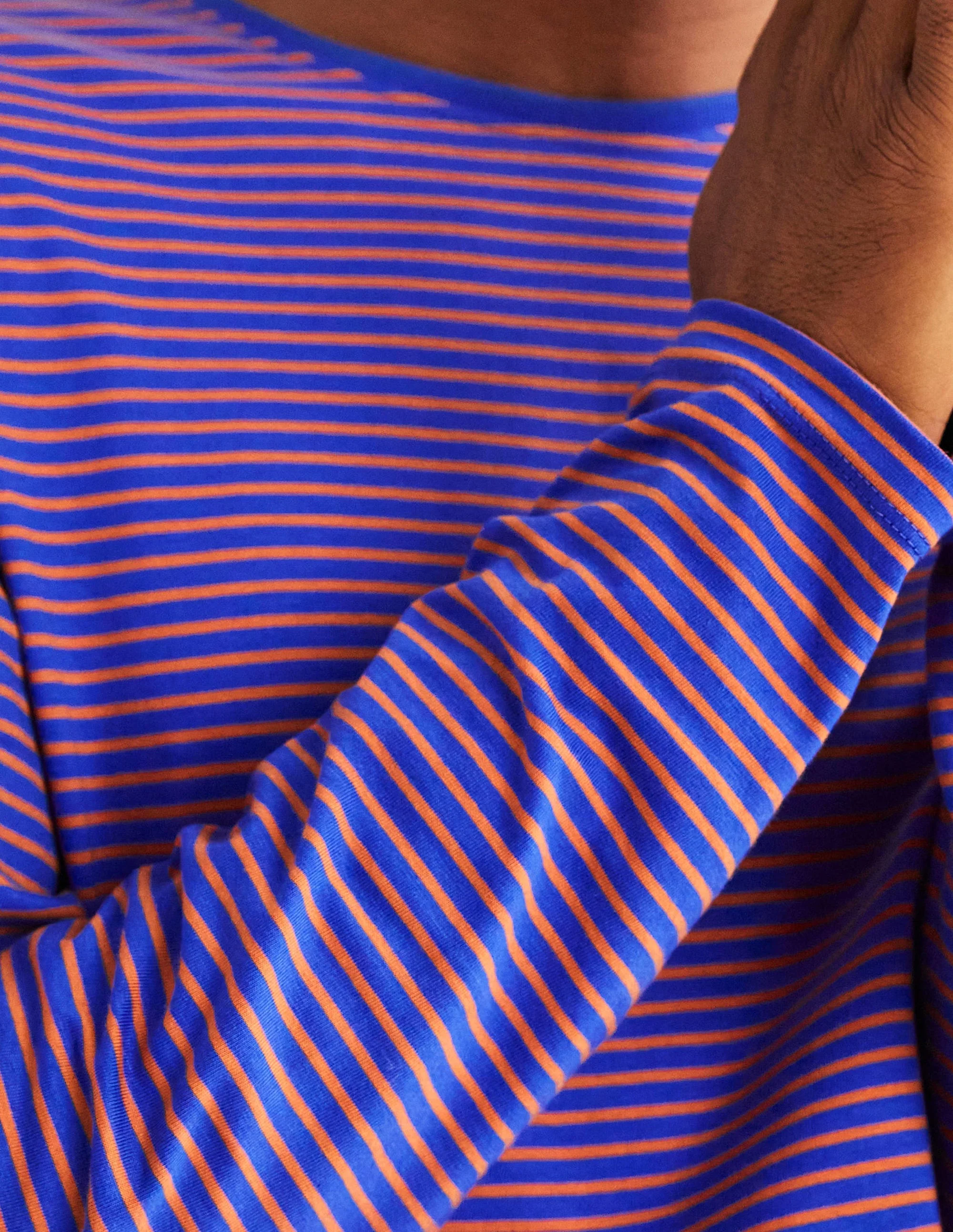 Classic Long-Sleeved T-shirt-Blue/Red Stripe - Image 2