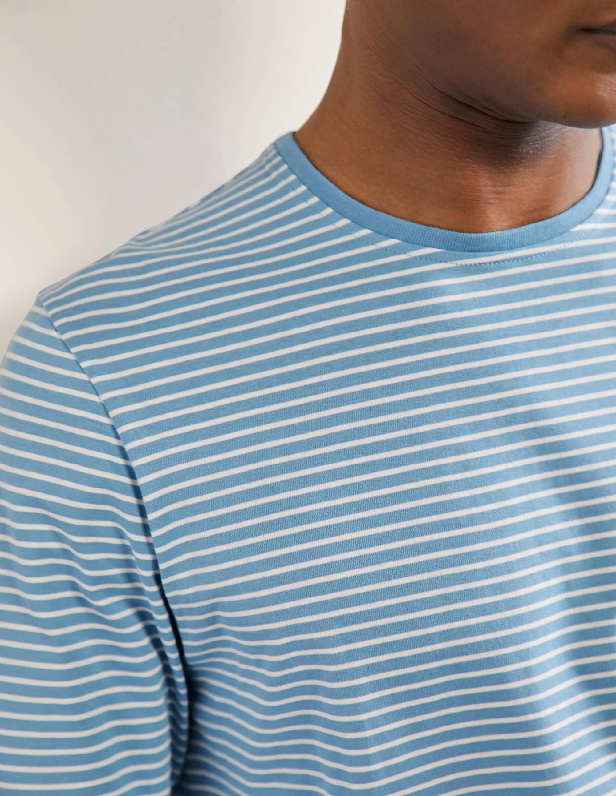 Classic Long-Sleeved T-shirt-Lichen Blue/Snowdrop Stripe - Image 2