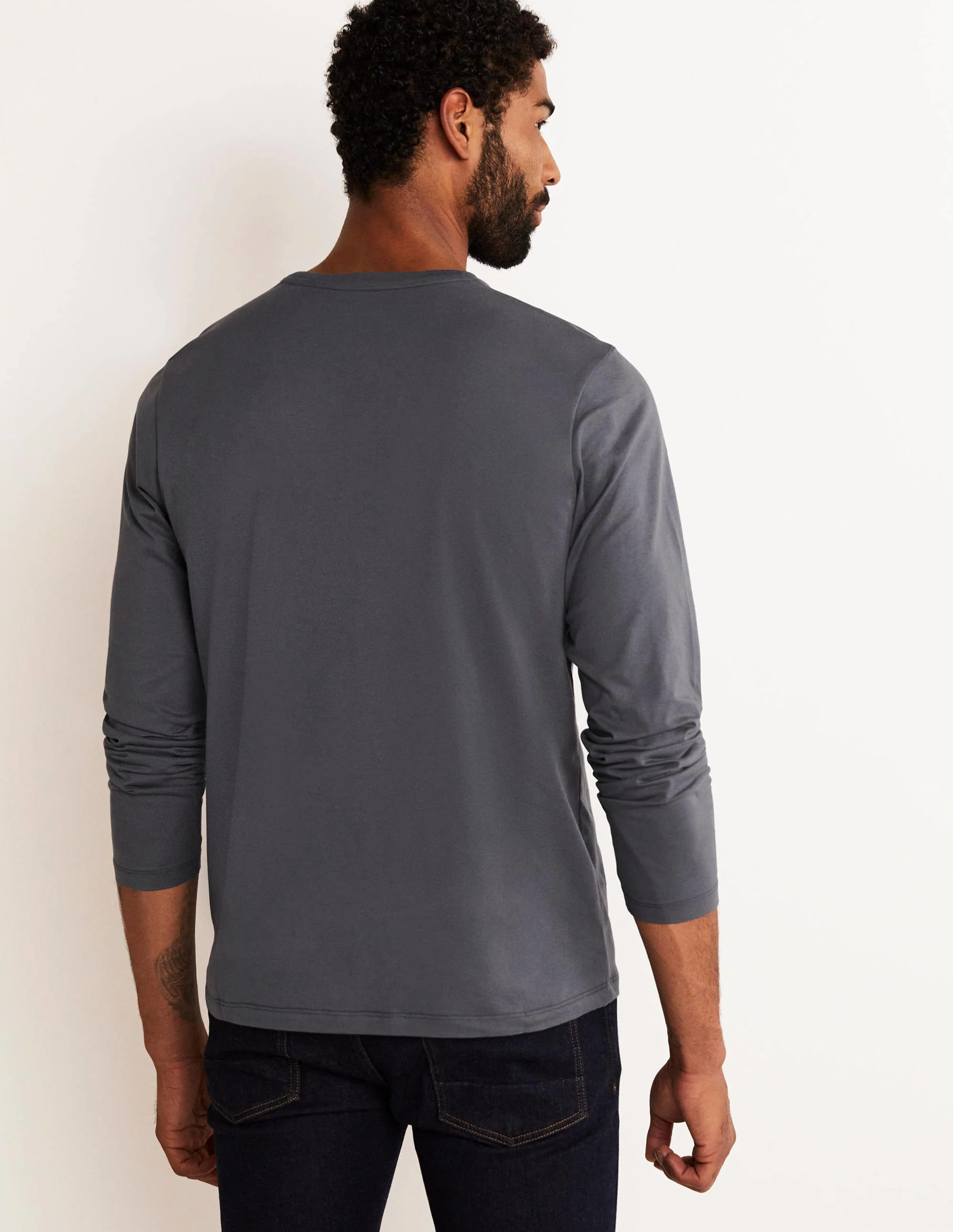 Classic Long-Sleeved T-shirt-London Grey - Image 3