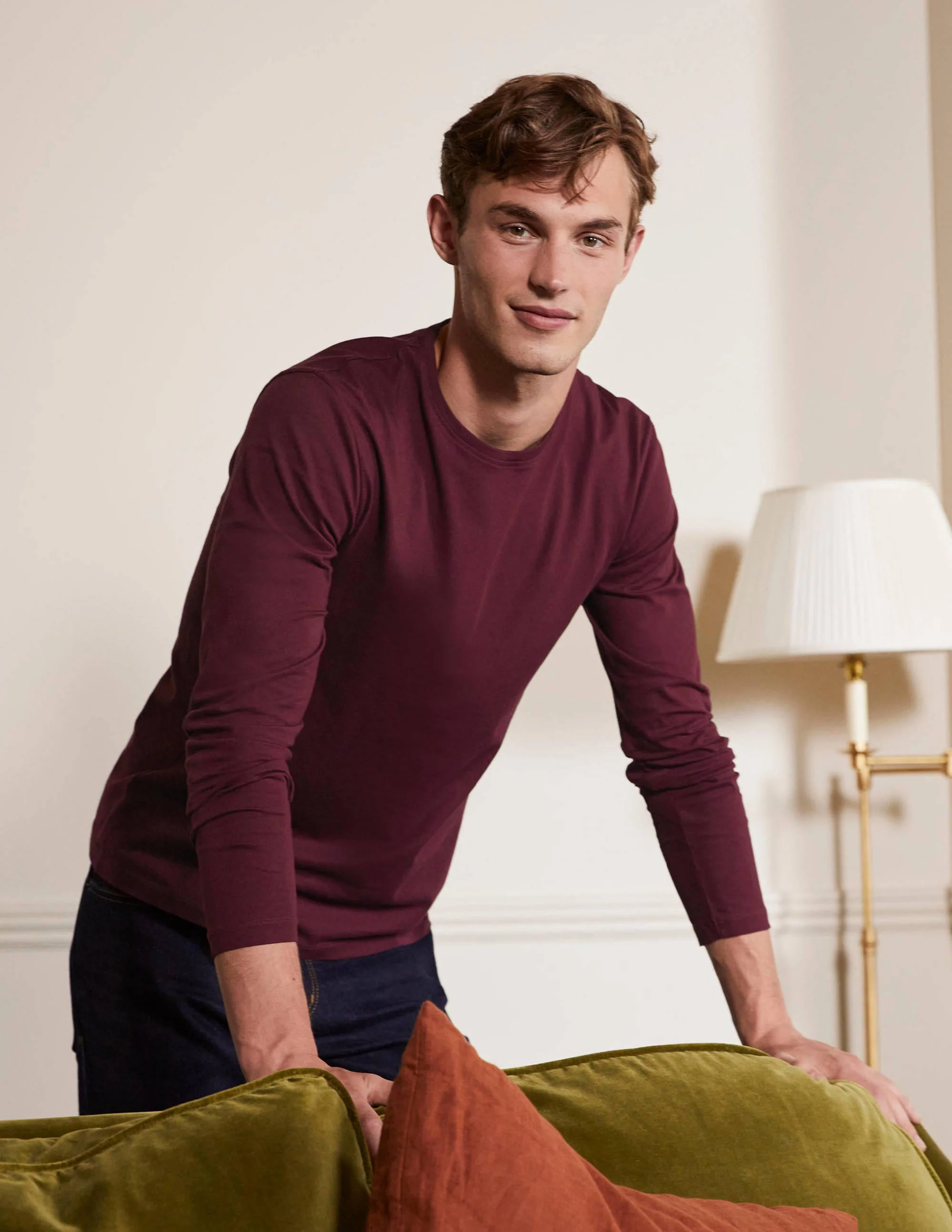 Classic Long-Sleeved T-shirt-Merlot Red