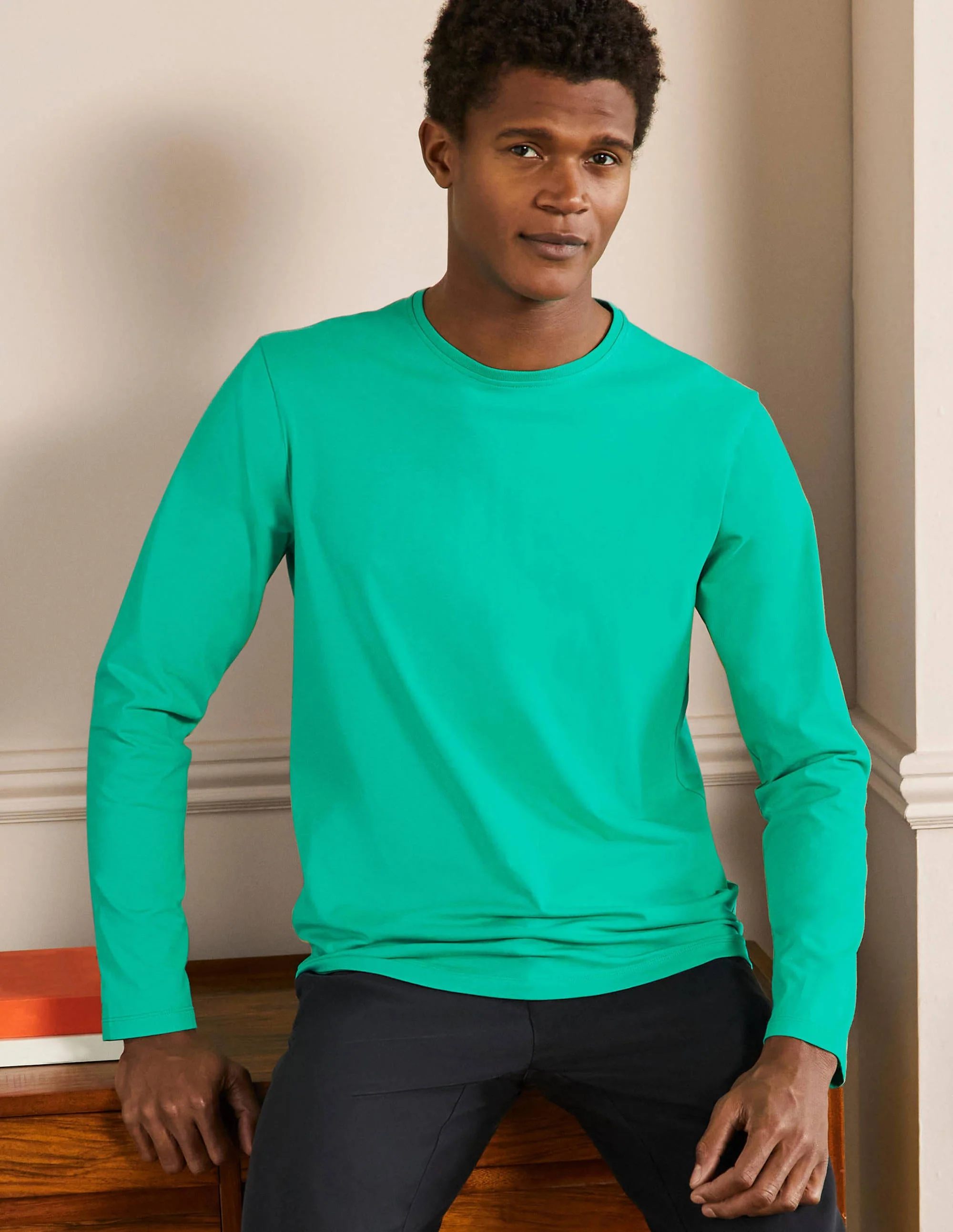 Classic Long-Sleeved T-shirt-Sea Green - Image 4