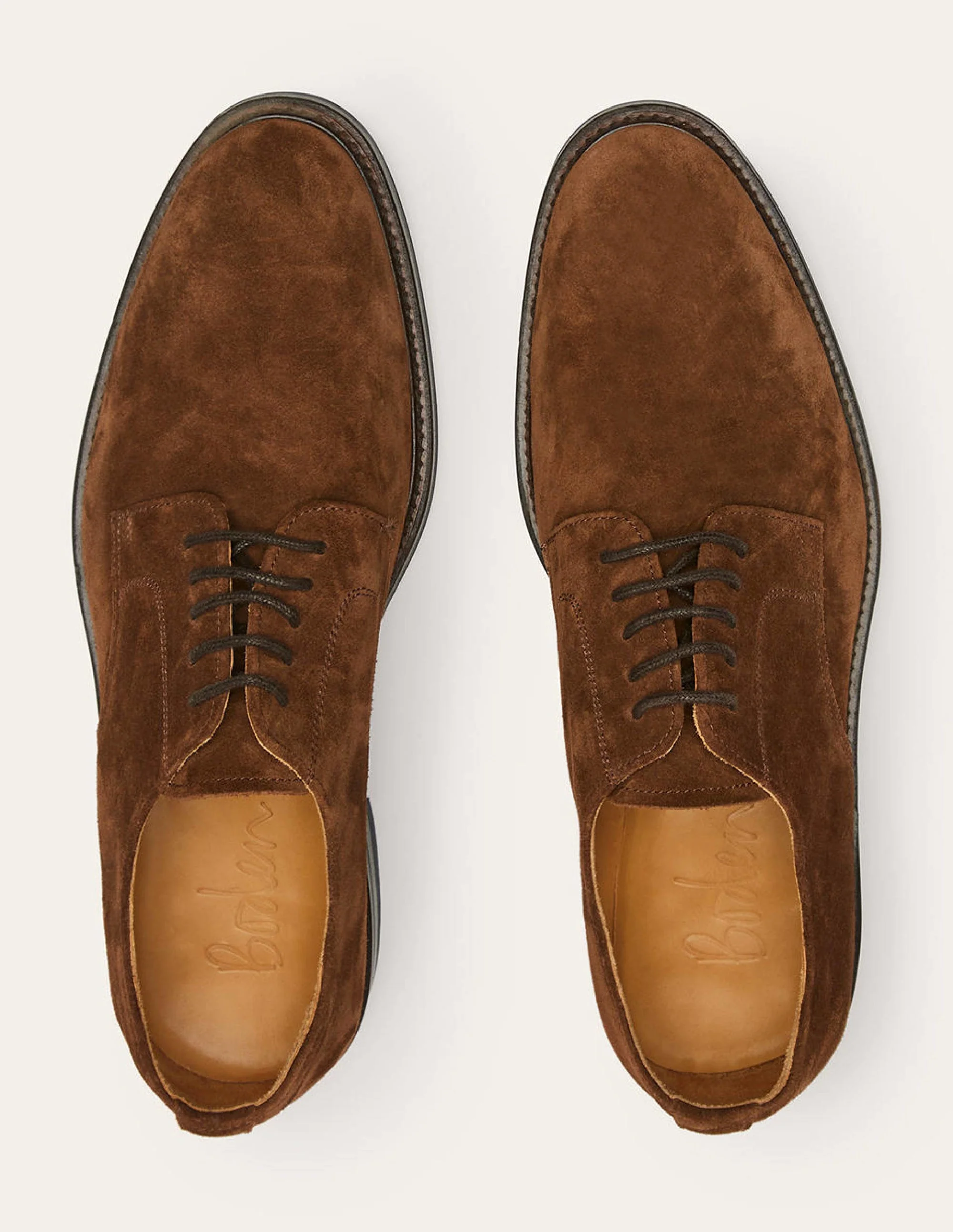 Corby Derby Shoes-Chestnut Suede - Image 2