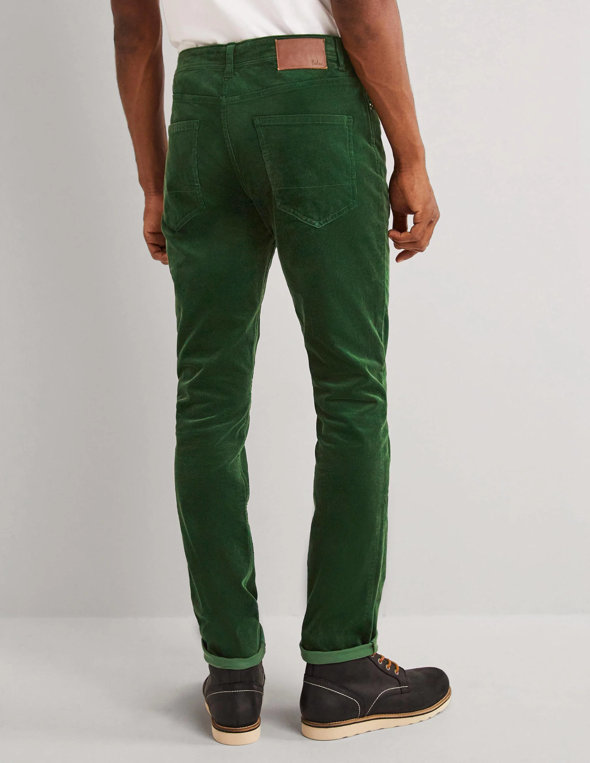 Cord Five Pocket Pants-Forest Green - Image 3