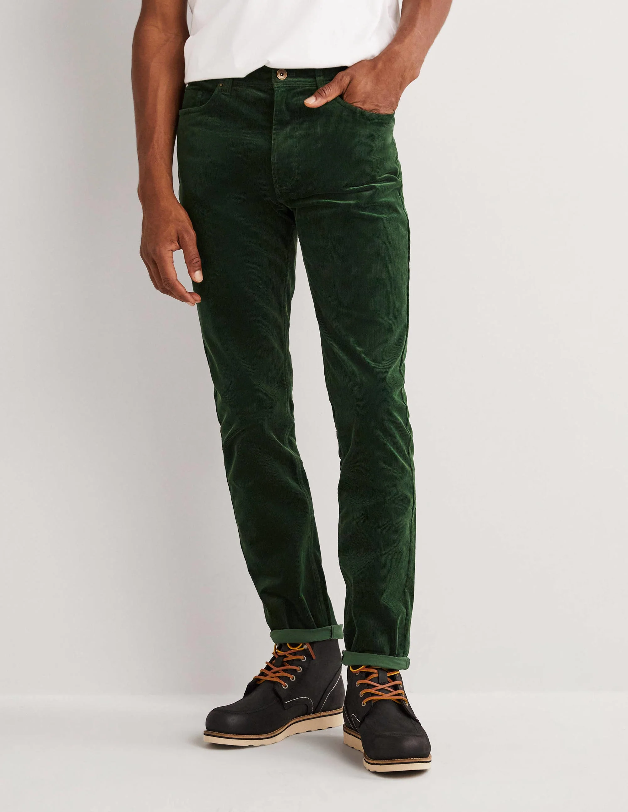 Cord Five Pocket Pants-Forest Green - Image 4