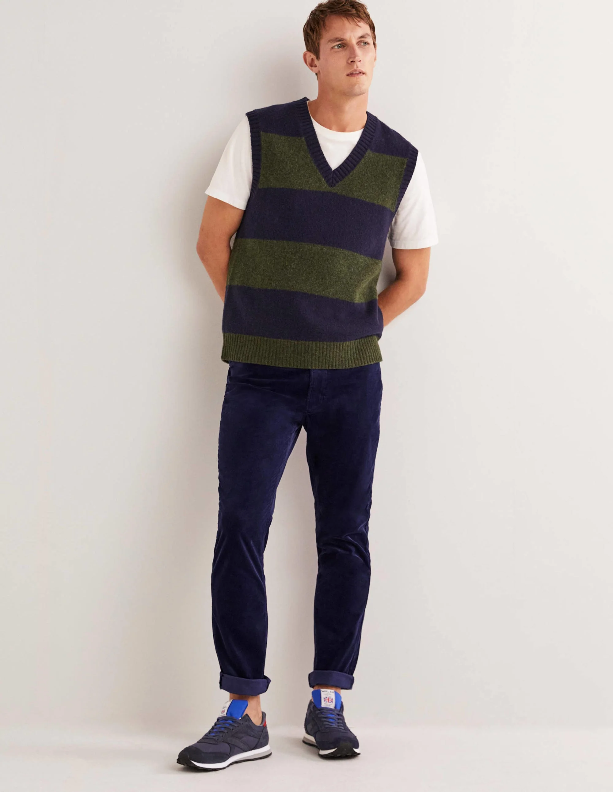 Cord Five Pocket Pants-Space Blue