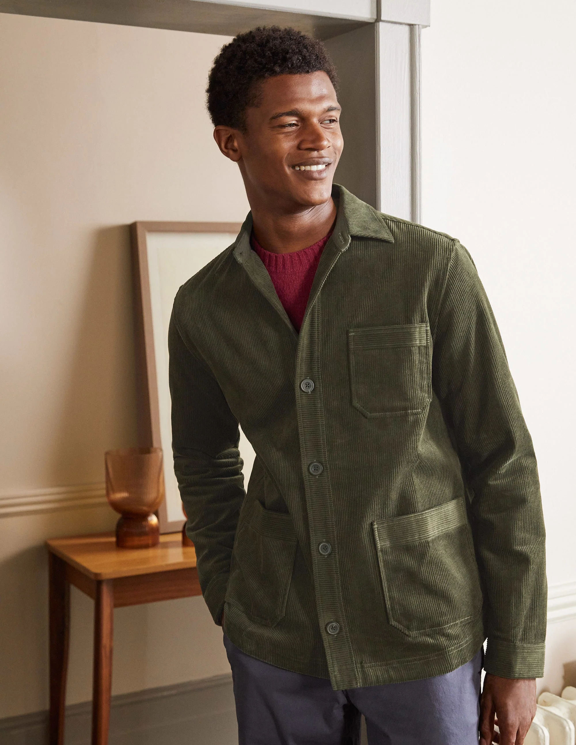Cord Overshirt-Khaki - Image 2