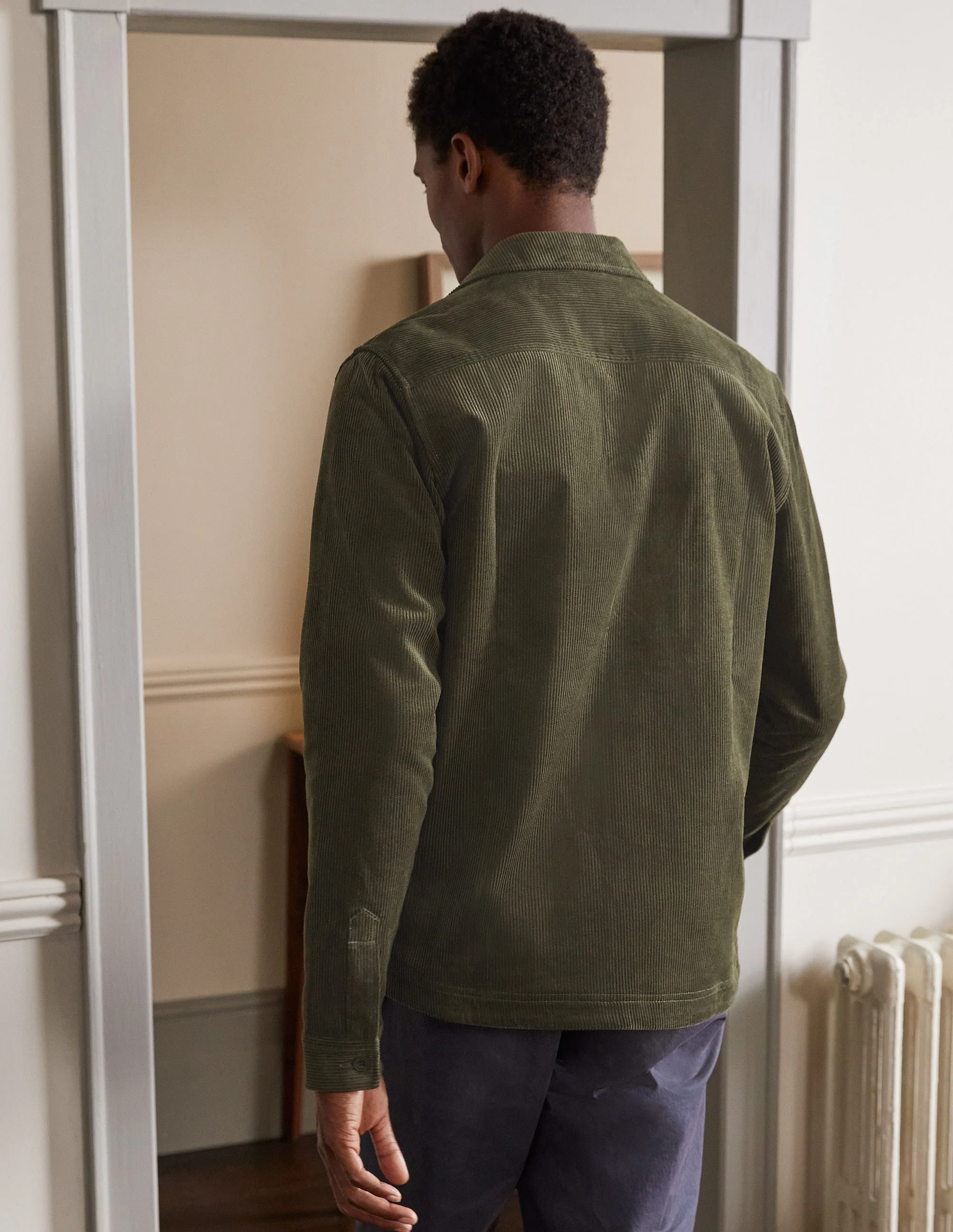 Cord Overshirt-Khaki - Image 4