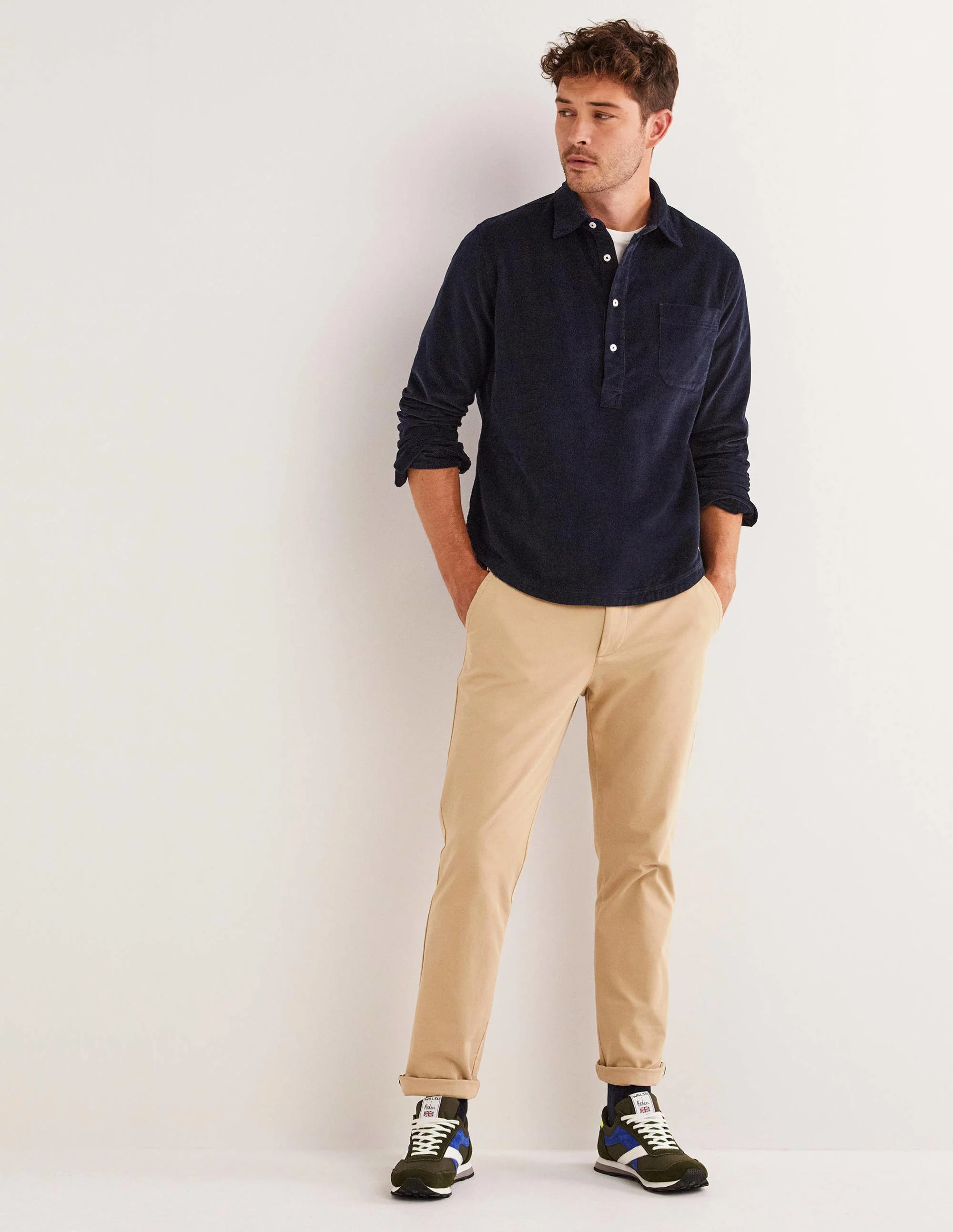 Cord Pop Over Shirt-Navy - Image 4