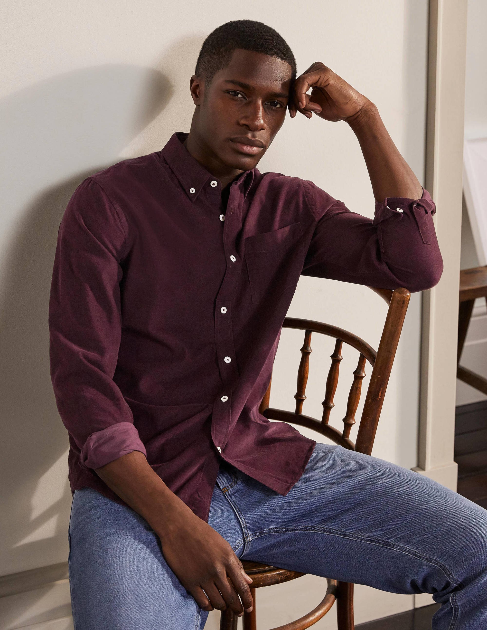 Cord Shirt-Plum Perfect