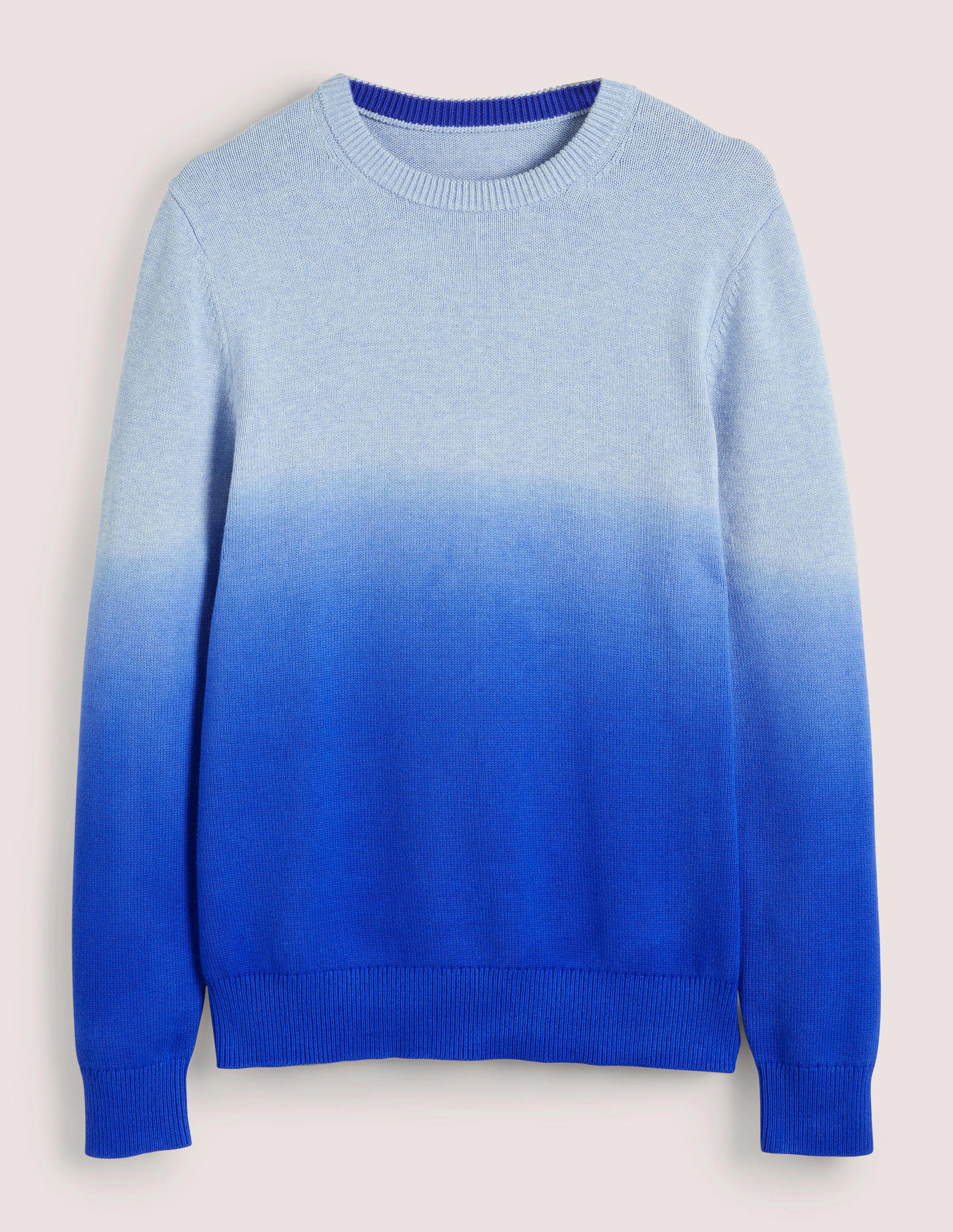 Cotton Crew Neck Sweater-Dip dye - Image 6