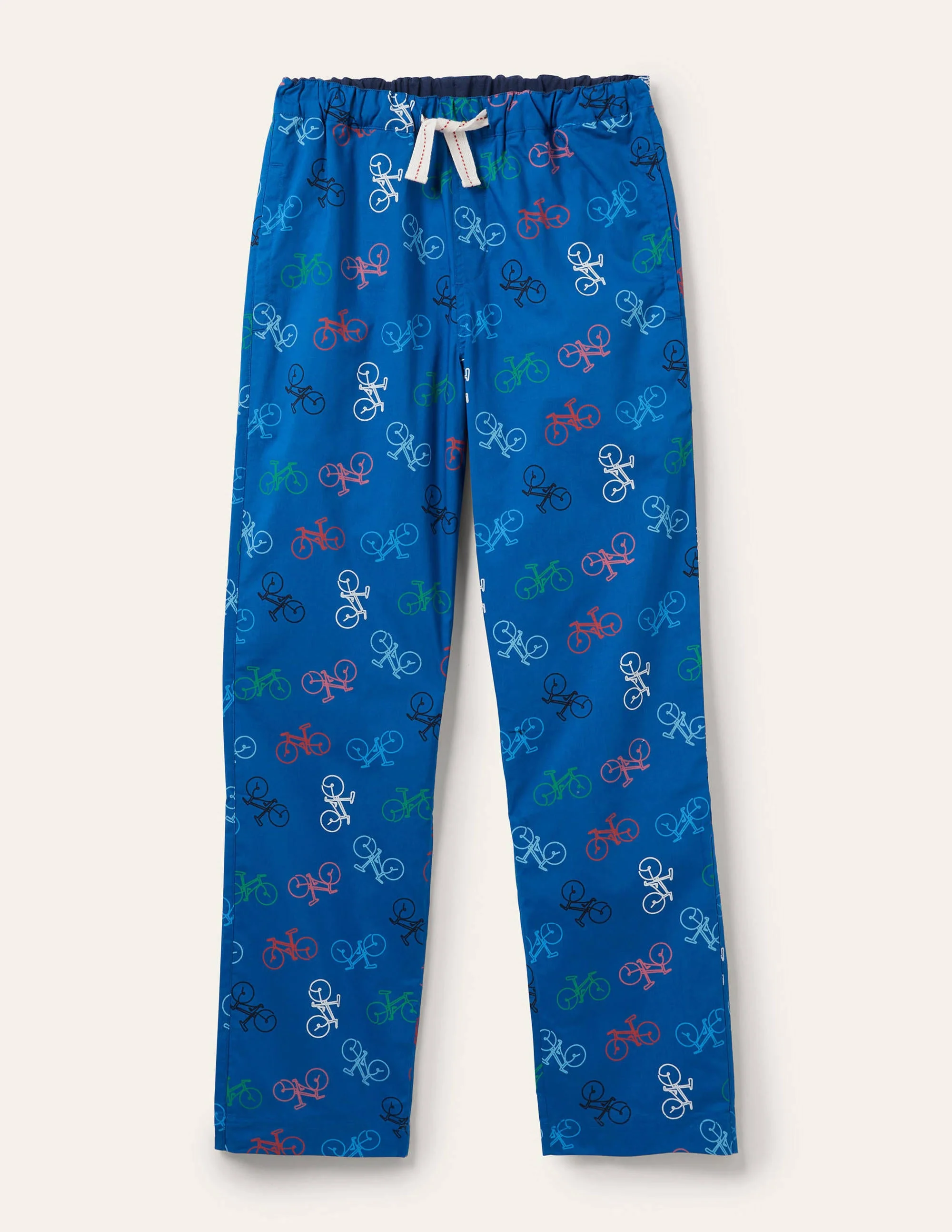 Cotton Poplin Pajama Bottoms-Lapis Blue Bikes - Image 6