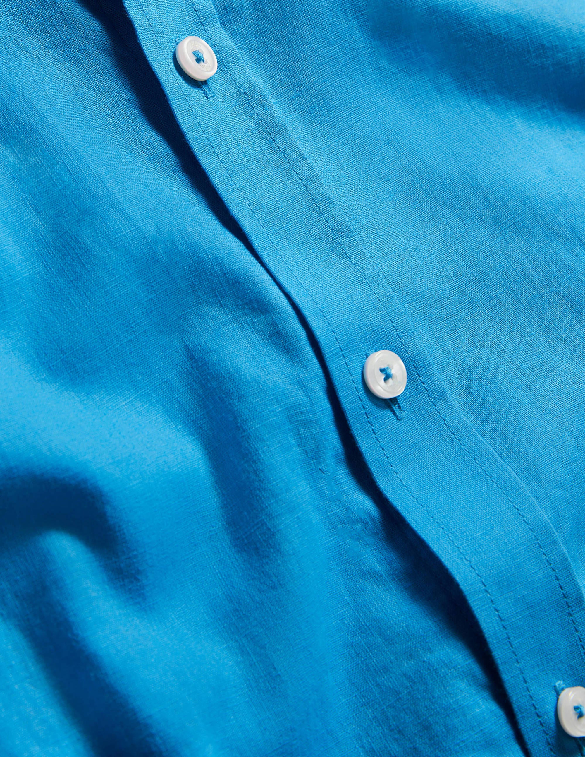 Cutaway Collar Linen Shirt-Blithe - Image 5