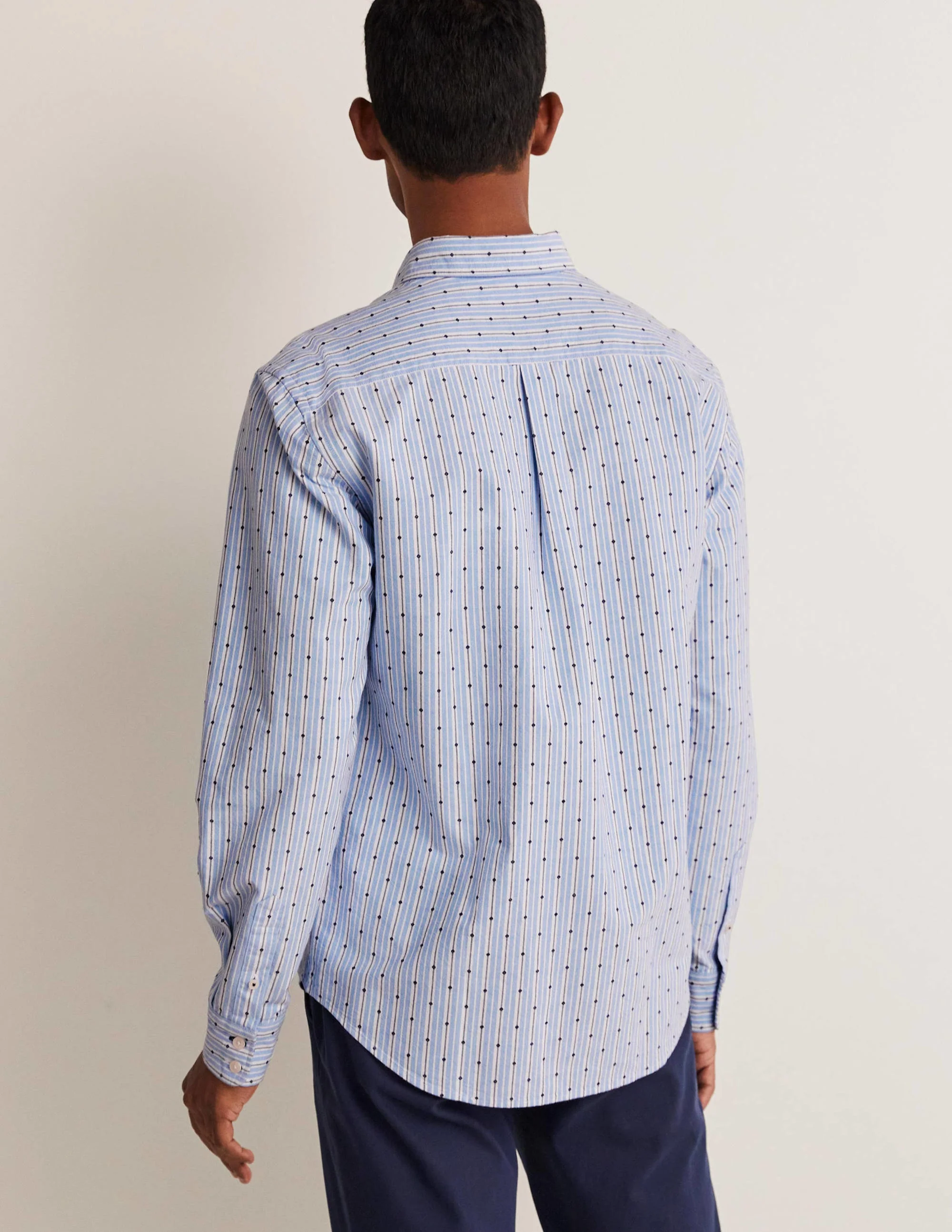 Cutaway Collar Oxford Shirt-Lichen Stripe - Image 3
