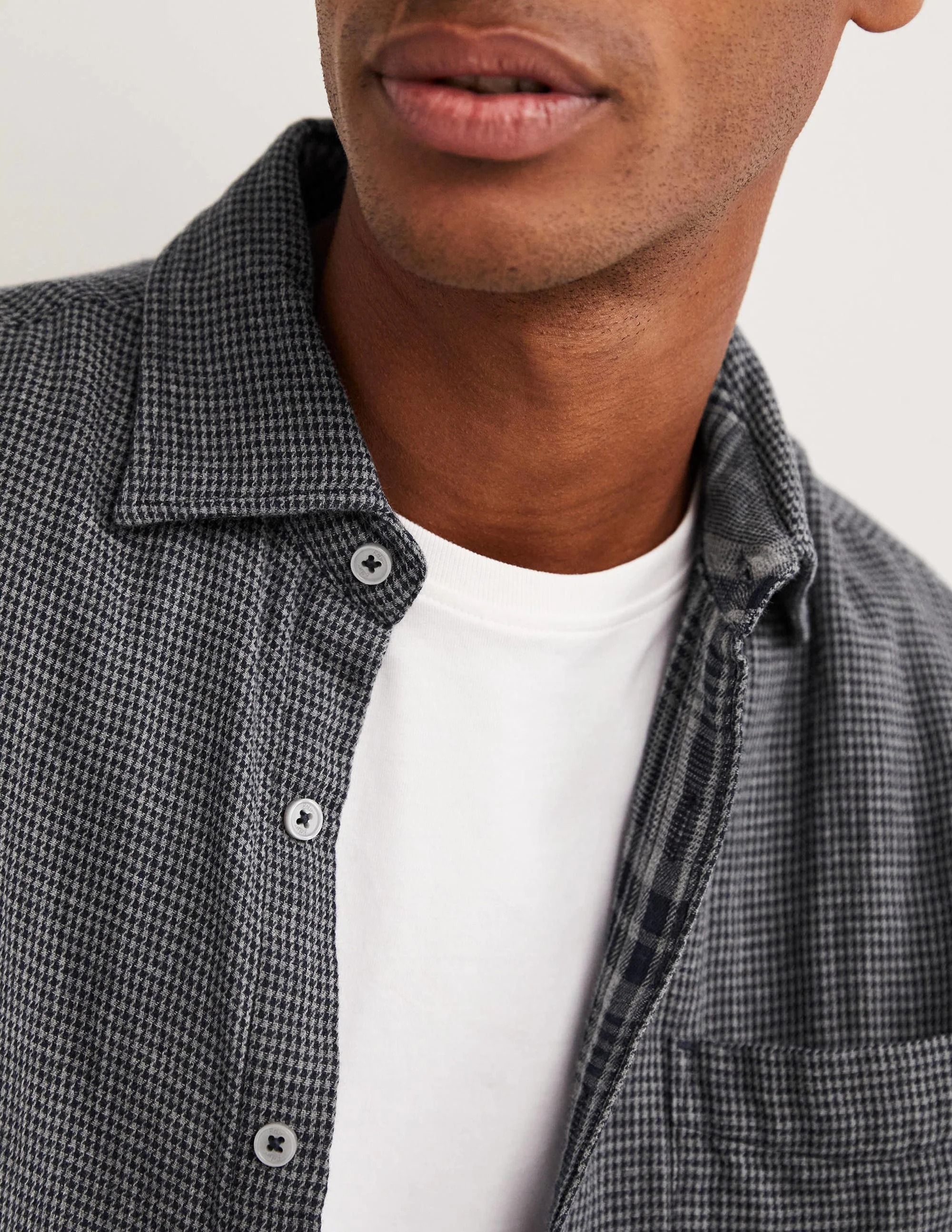 Cutaway Double Cloth Shirt-Charcoal Grey - Image 2