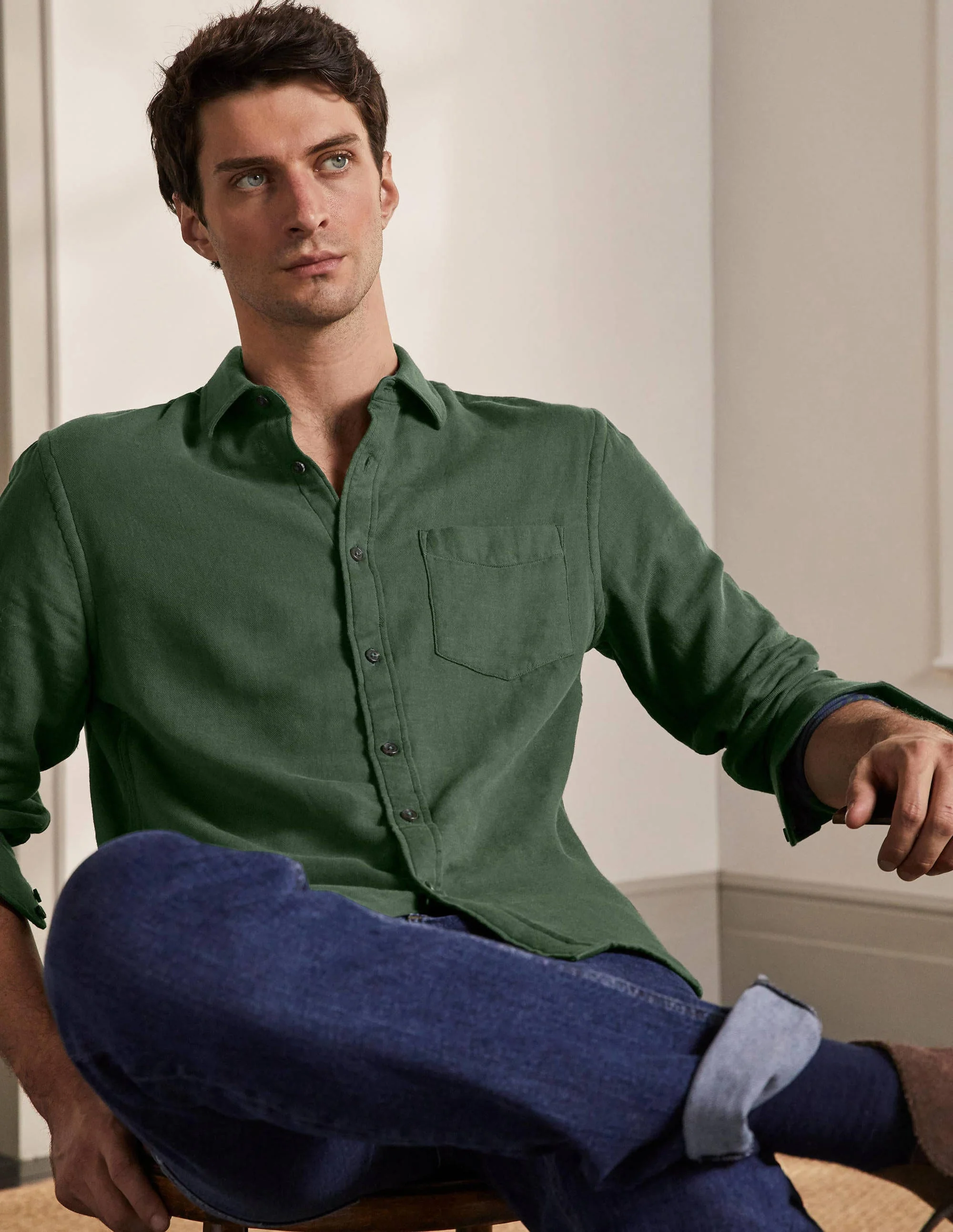 Doublecloth Shirt-Castleton/Space Blue