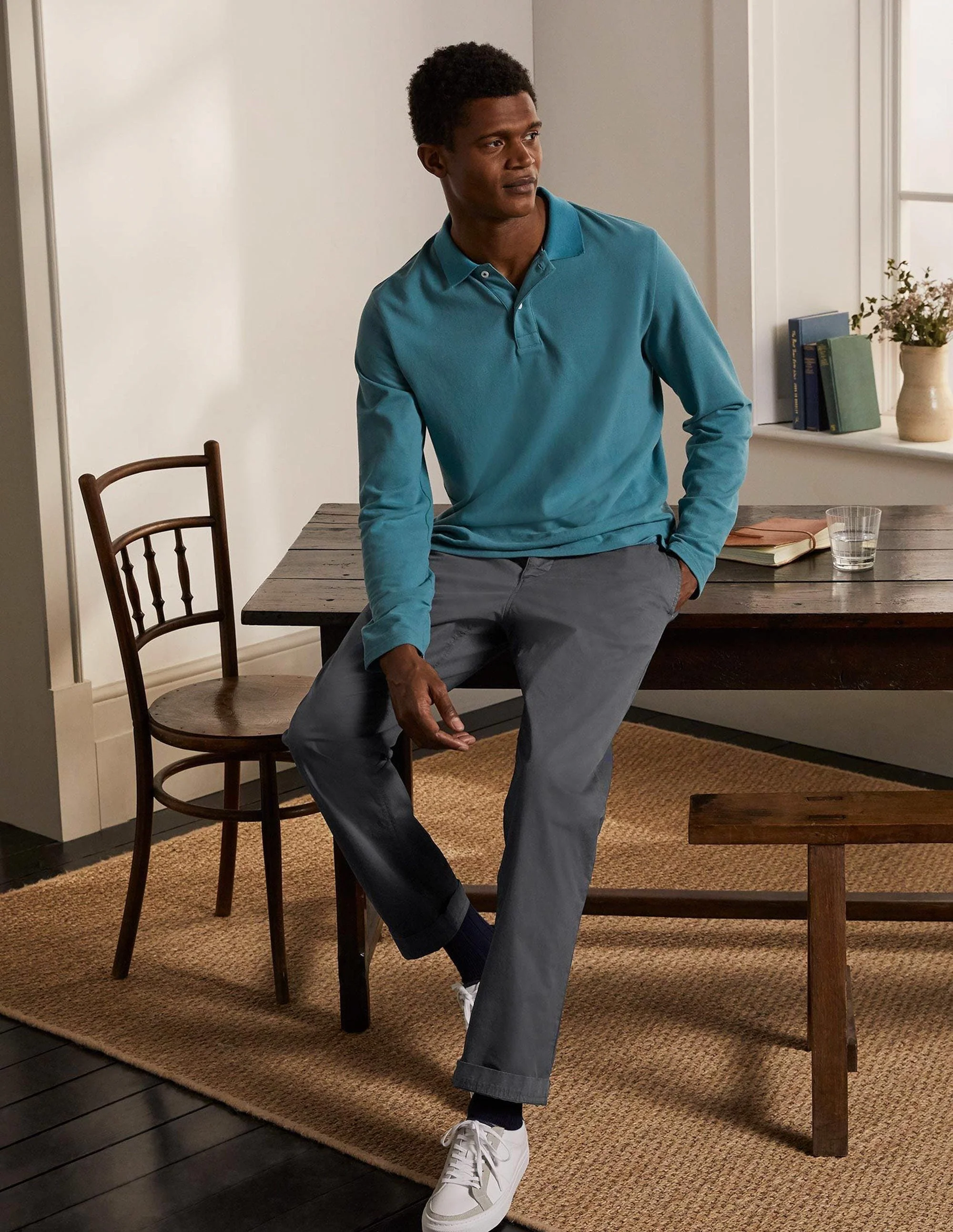 Elasticated Chino Pants-London Grey