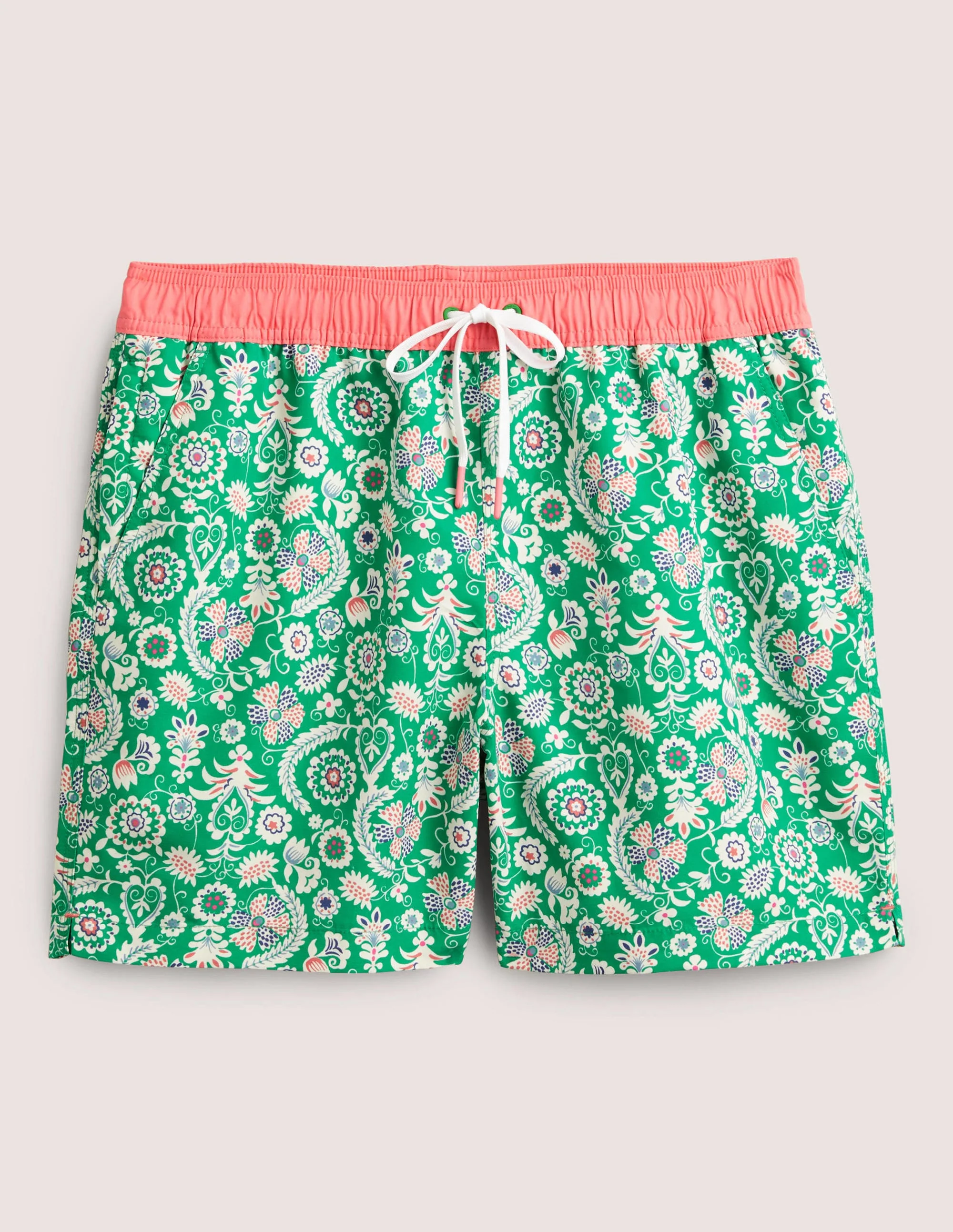Elasticated Waist Swim Short-Green Bee Floral - Image 5