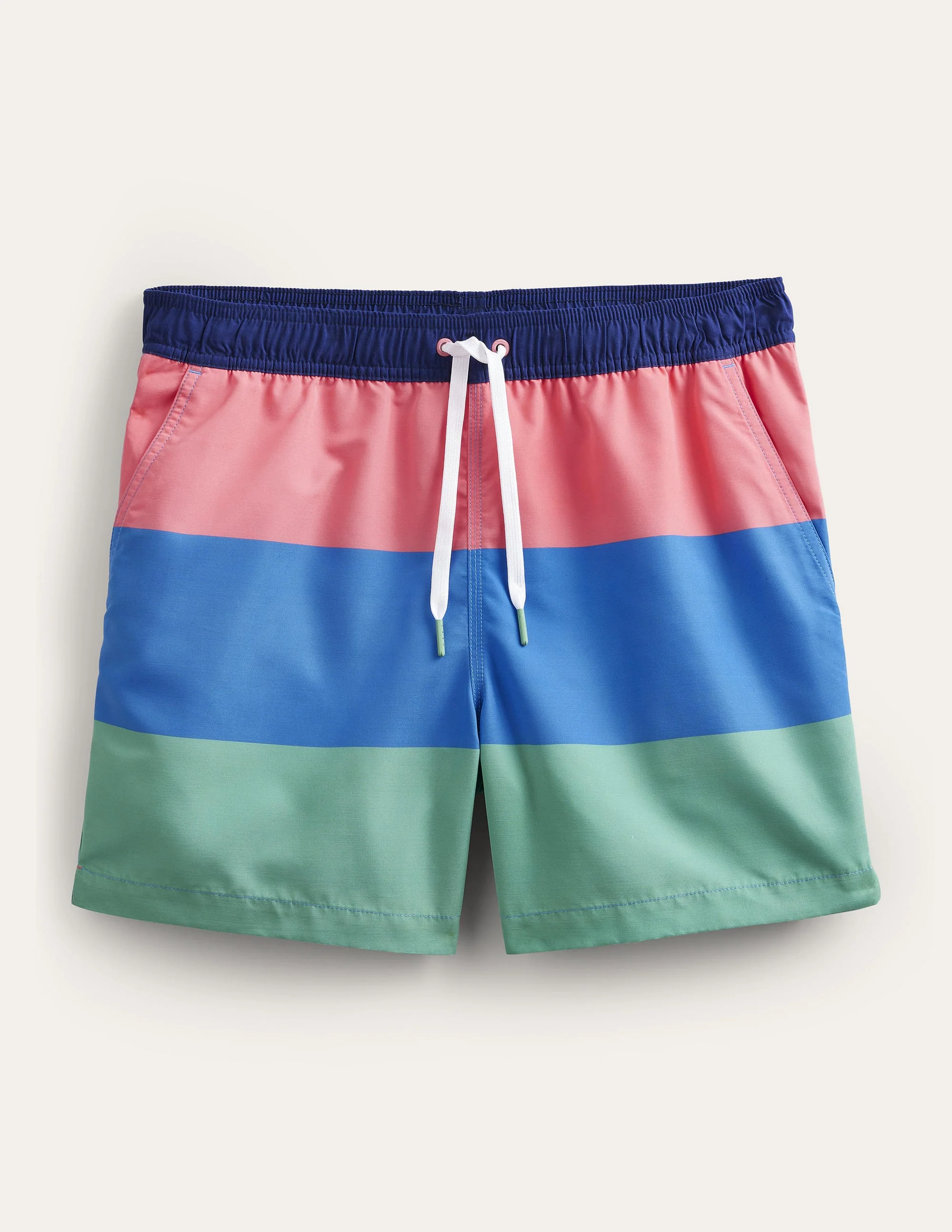 Elasticated Waist Swim Short-Pink Grapefruit Multi Stripe - Image 5