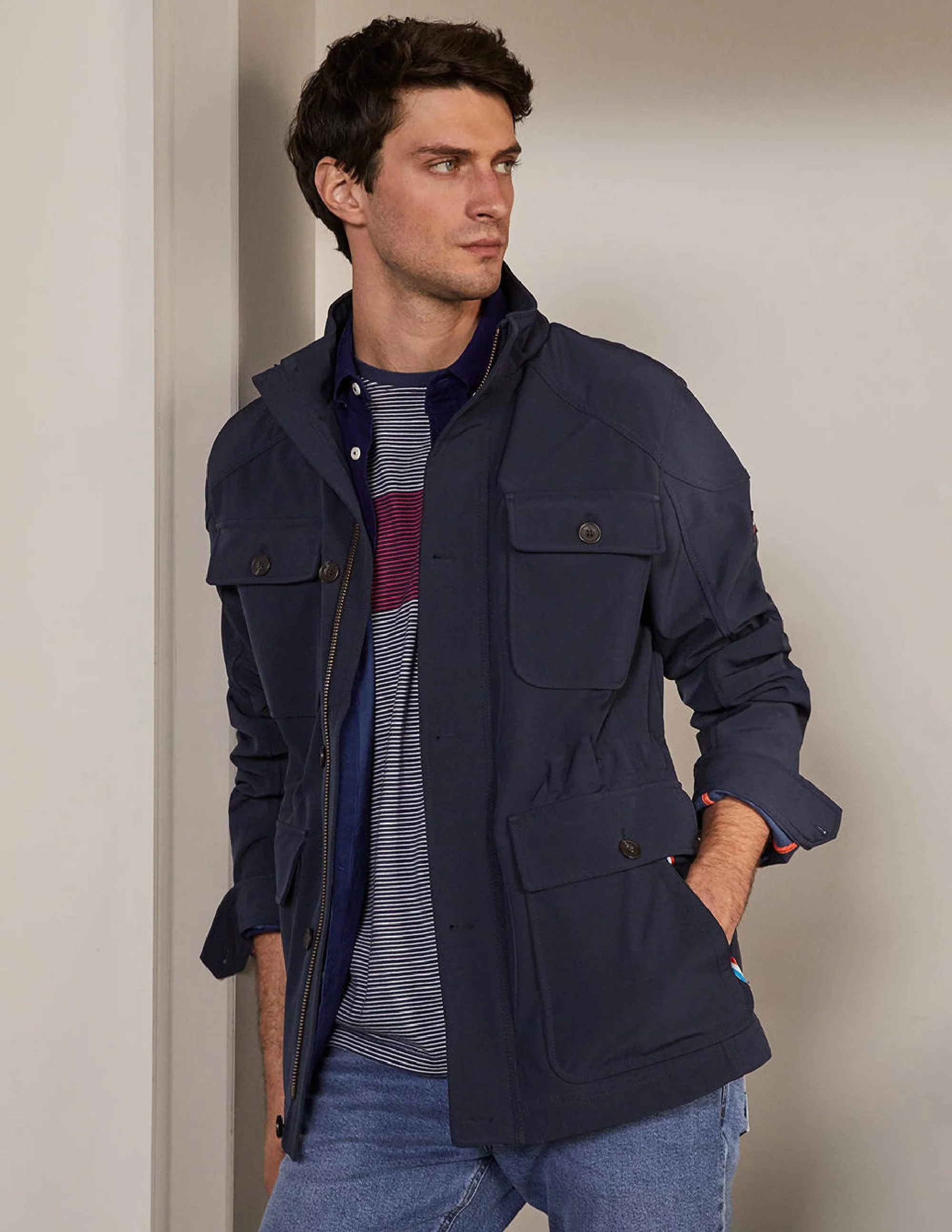 Farleigh Showerproof Jacket-Navy