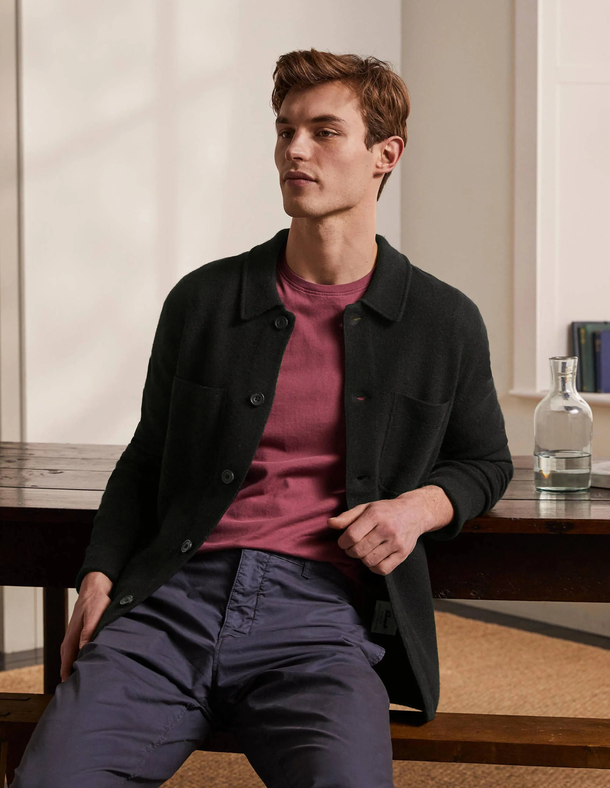 Farley Merino Knitted Jacket-Black