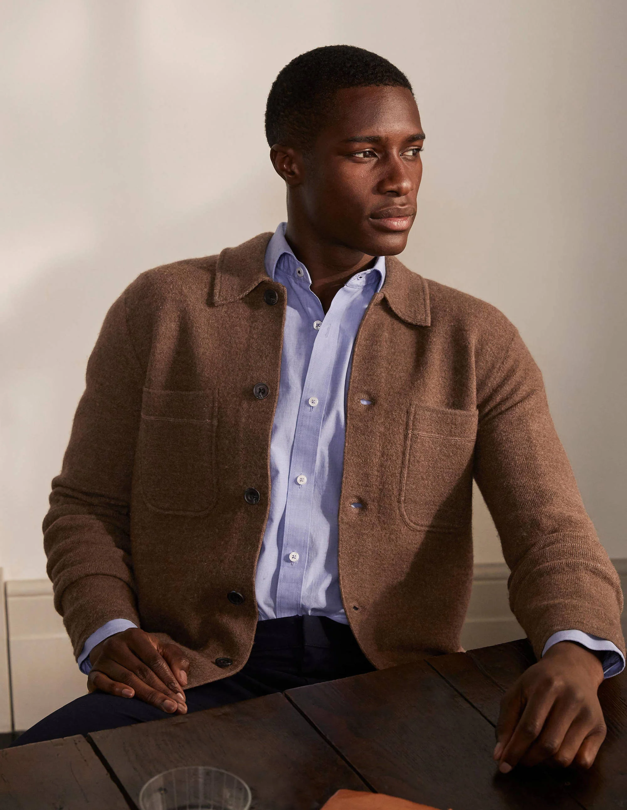 Farley Merino Knitted Jacket-Camel