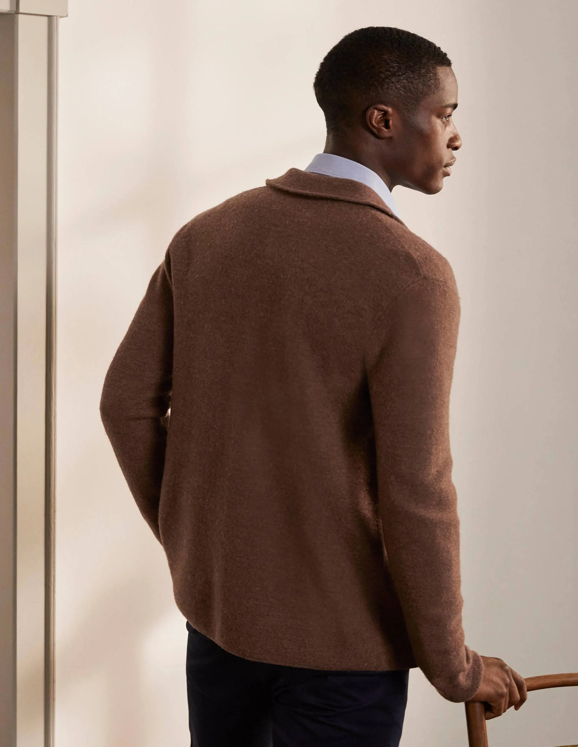 Farley Merino Knitted Jacket-Camel - Image 3