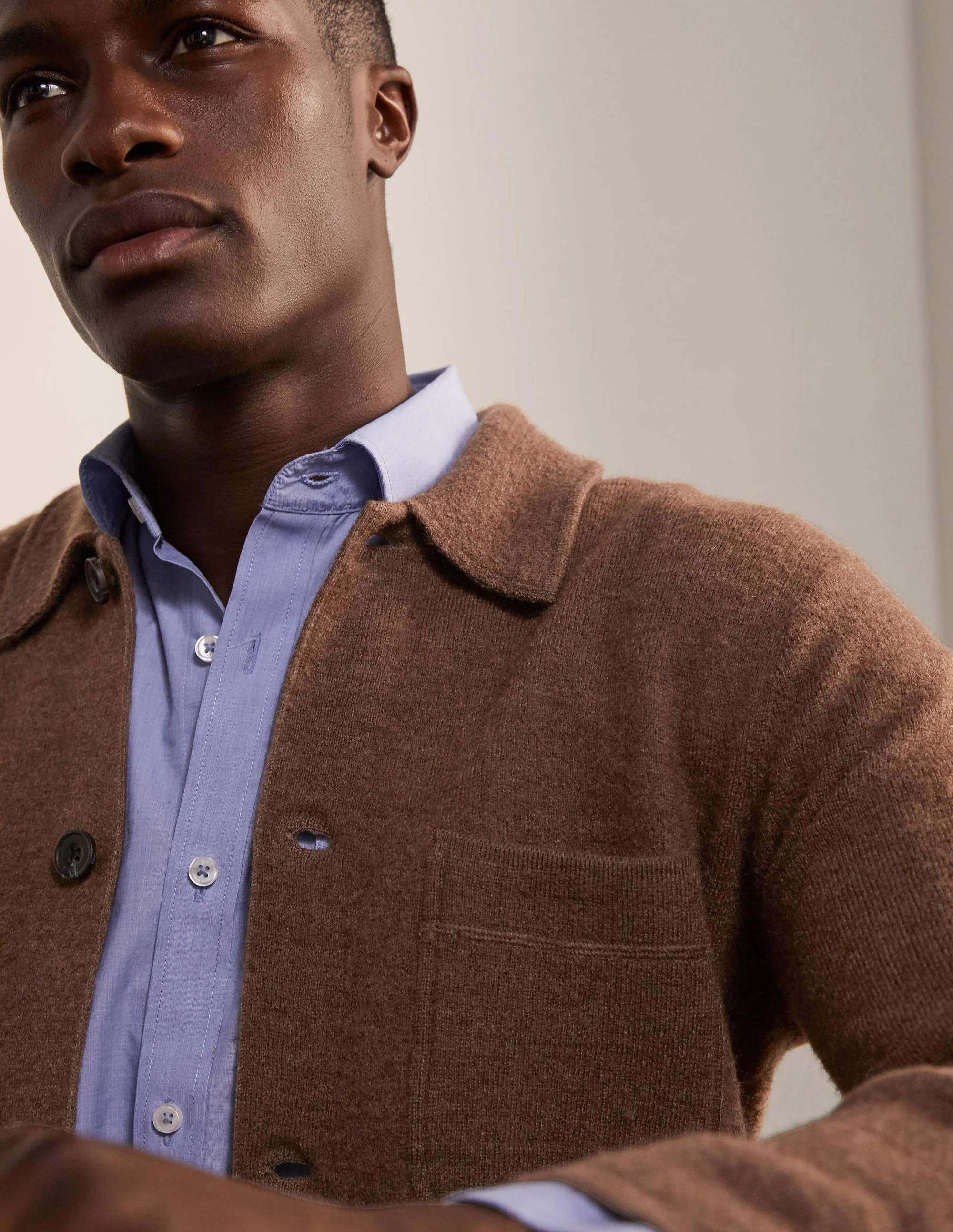 Farley Merino Knitted Jacket-Camel - Image 4