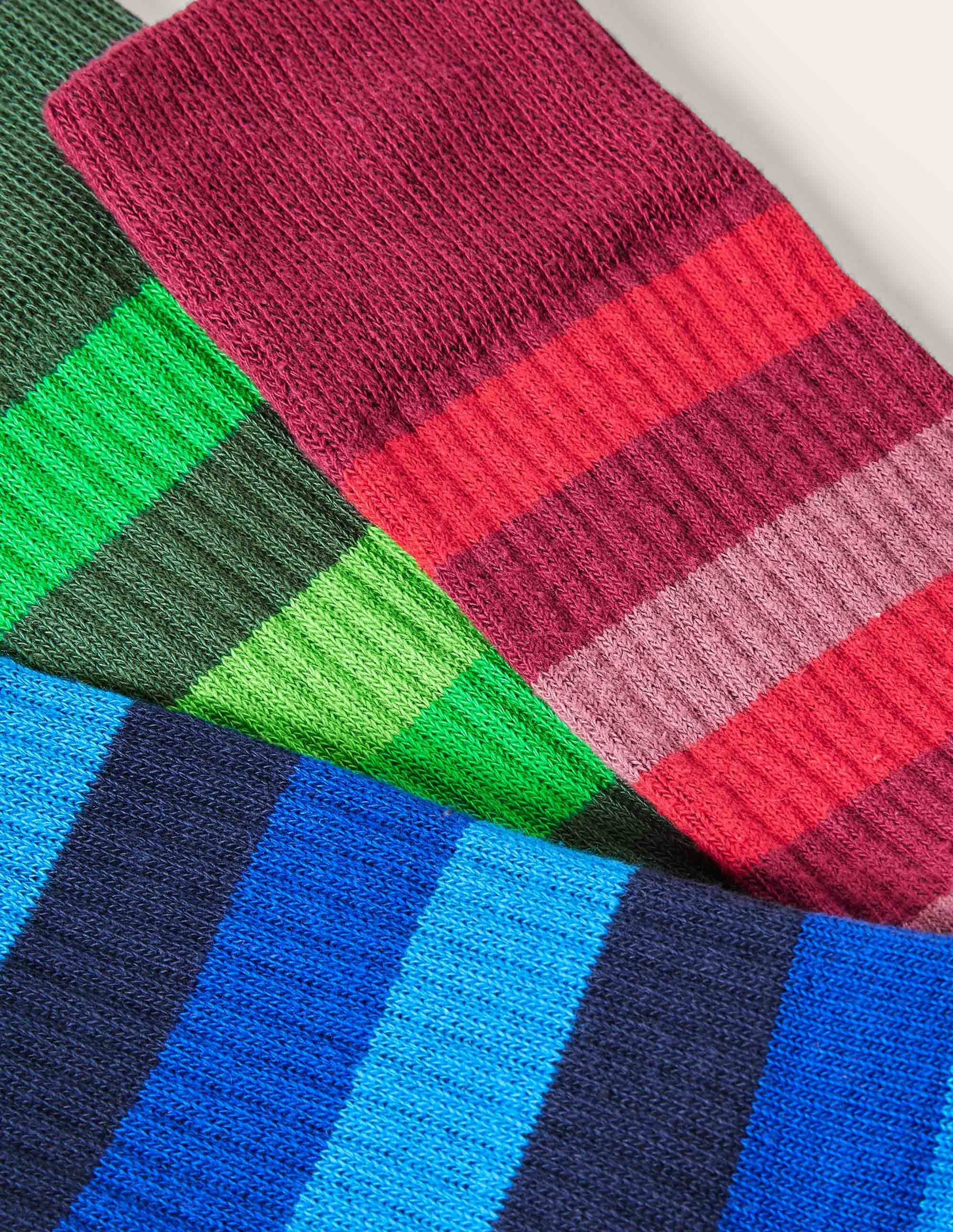 Favourite Ribbed Socks-Rugby Tonal Multi Stripe - Image 2