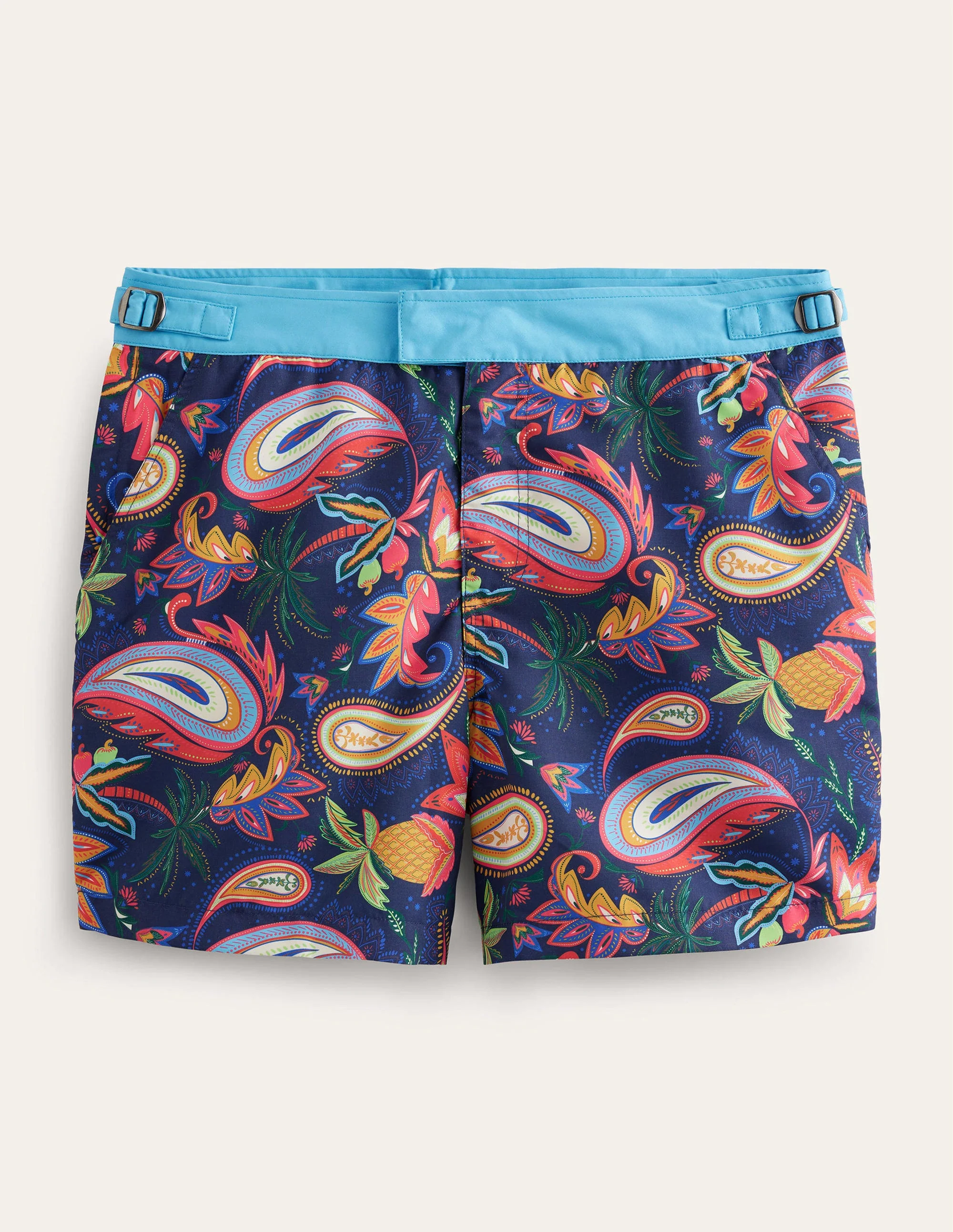 Fixed Waist Swim Short-Multi Pineapple Paisley - Image 5