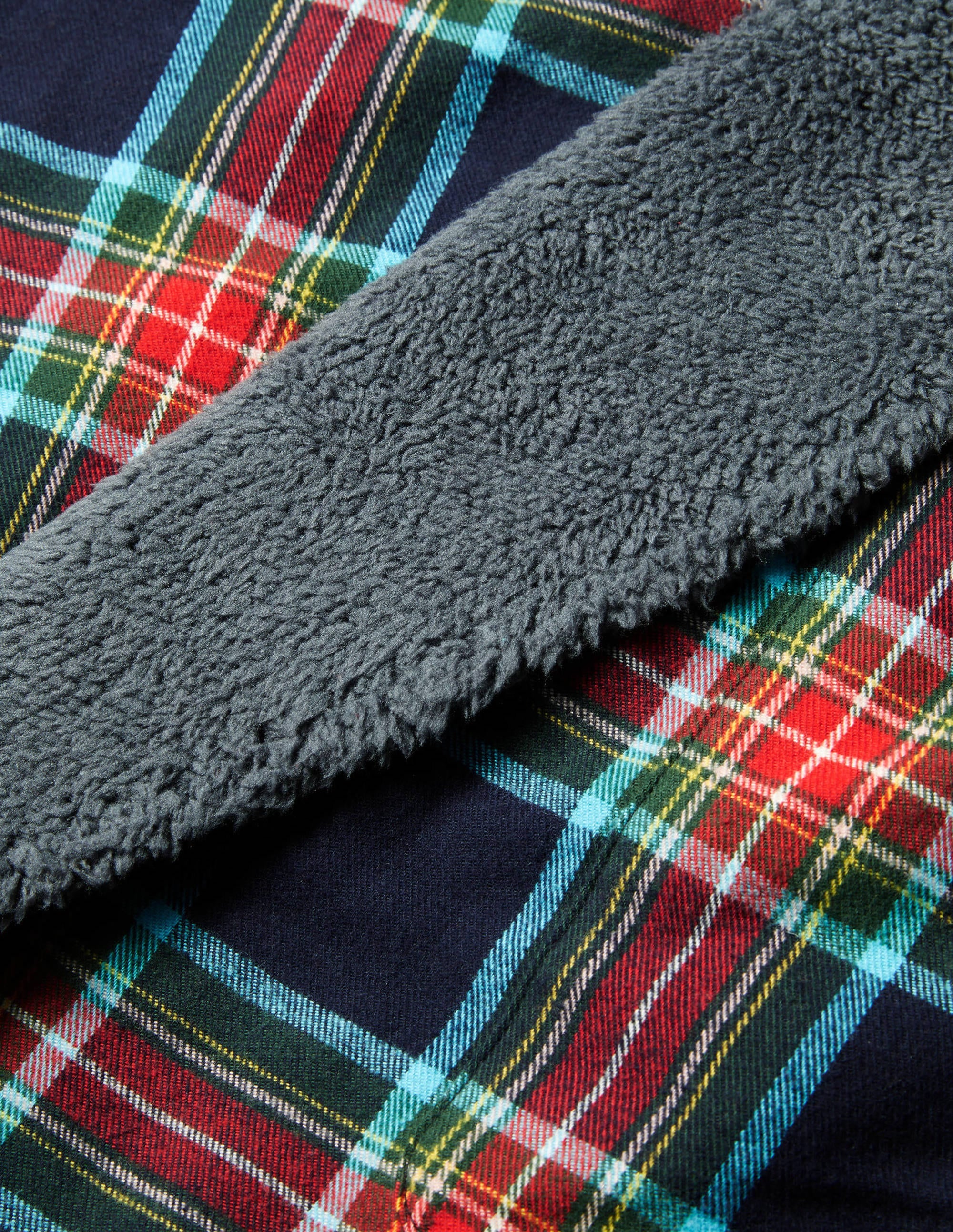 Flannel Robe-Navy and Rockabilly Red Check - Image 6