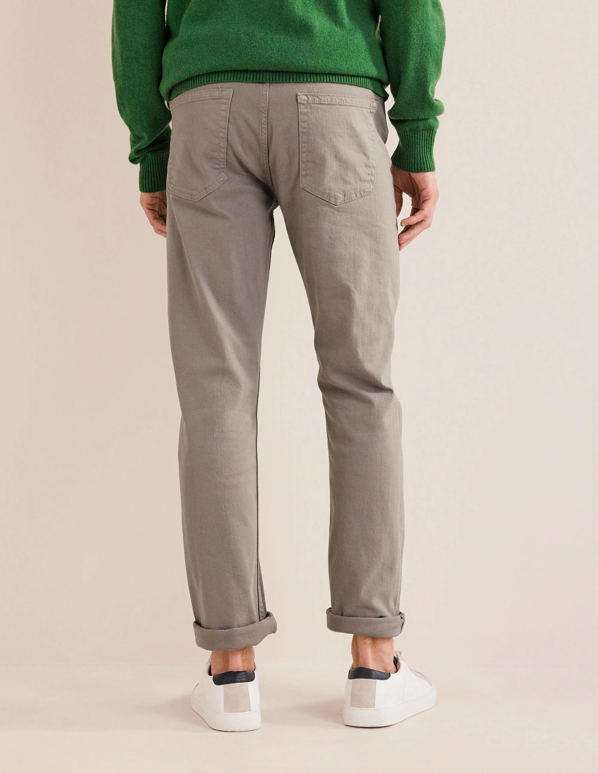 Garment Dye 5 Pocket Trousers-Stone - Image 3