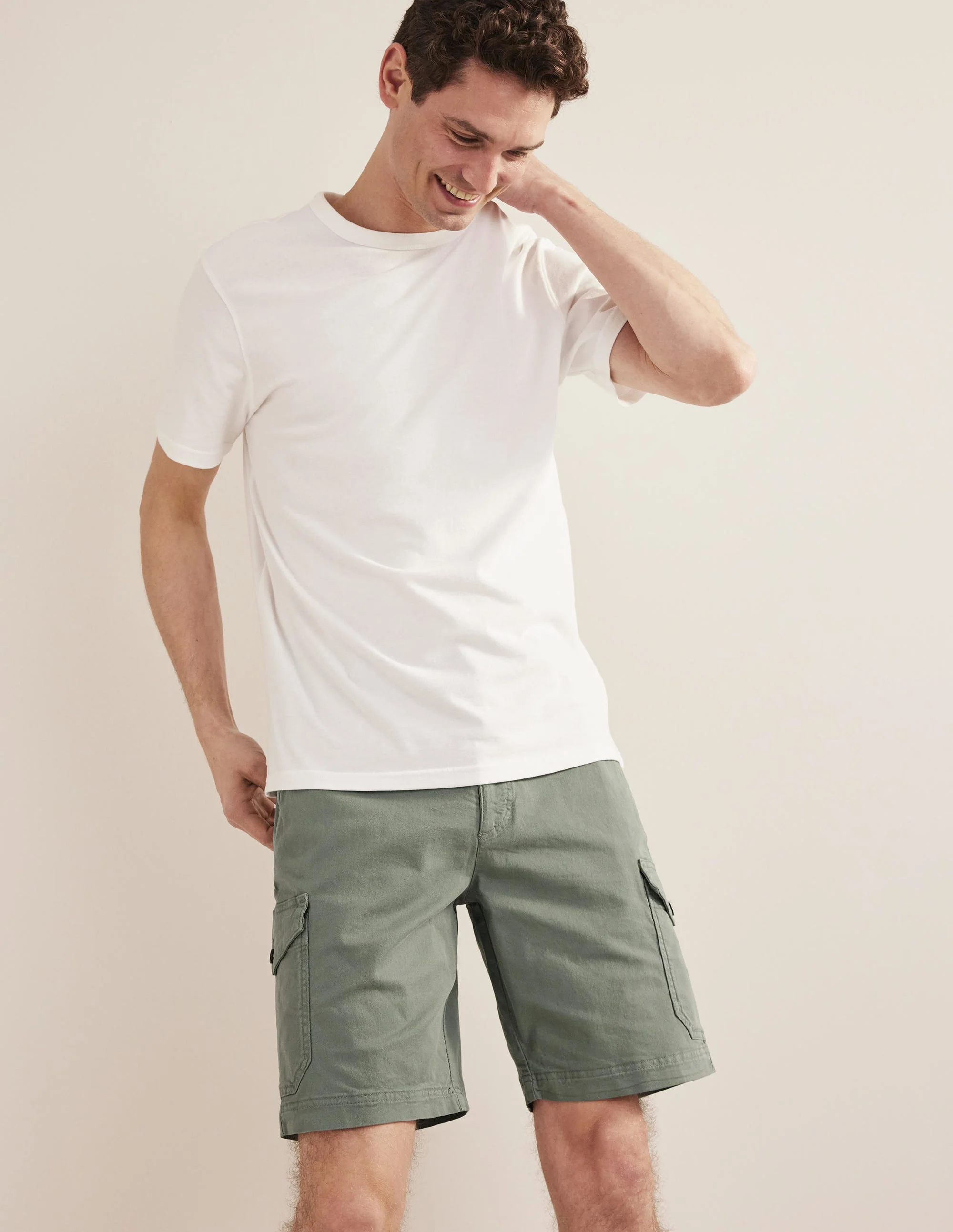 Garment Dye Cargo Shorts-Alligator Green