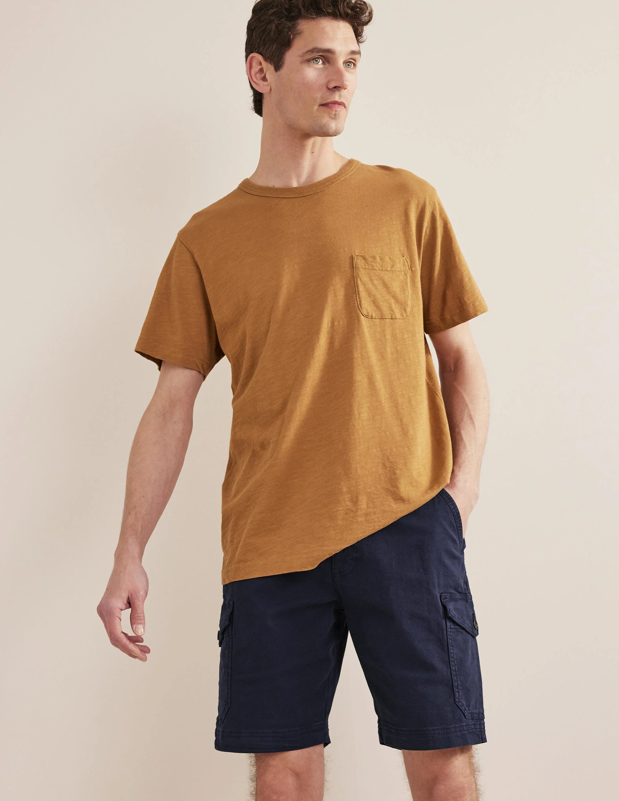 Garment Dye Cargo Shorts-French Navy
