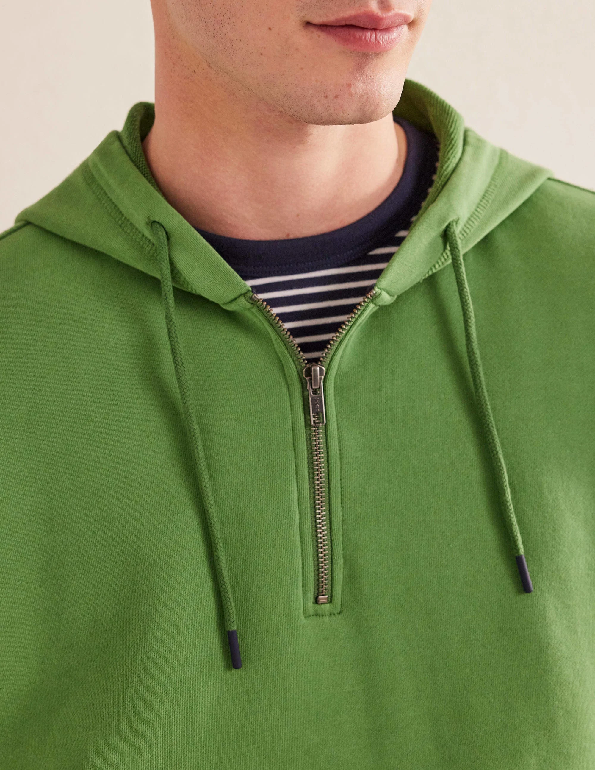 Garment Dye Half Zip Hoodie-Safari Green - Image 2