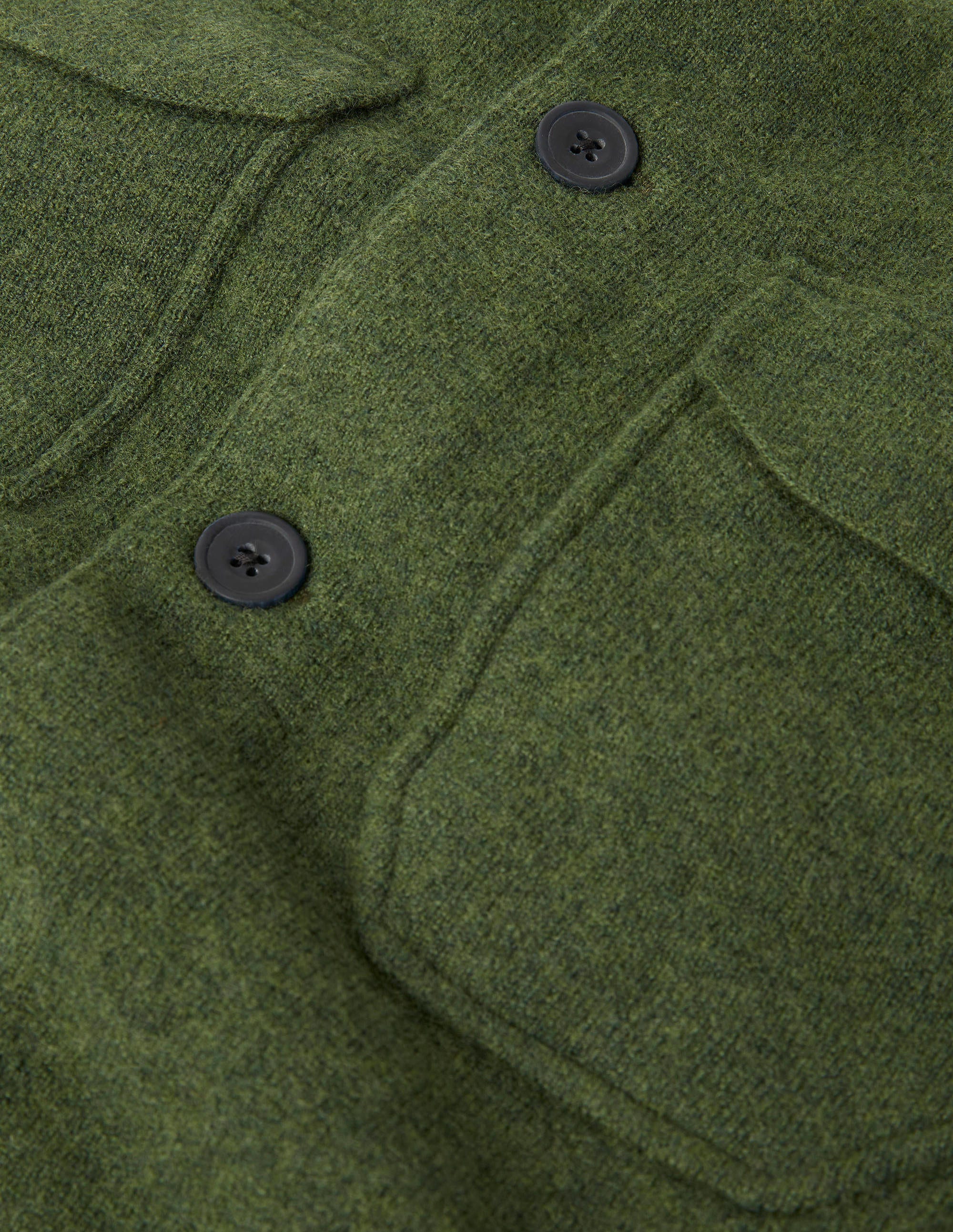 Haddon Merino Knitted Jacket-Dark Olive Melange - Image 5