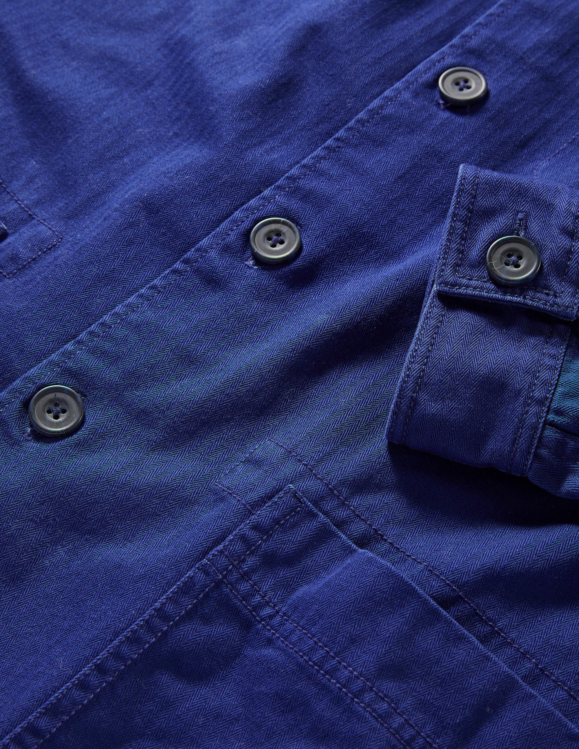 Herringbone Overshirt-Workwear Blue - Image 7