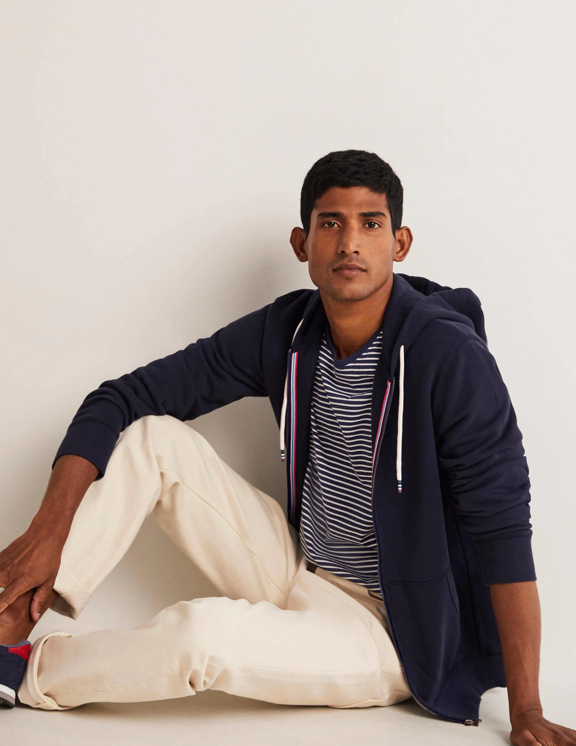 Irvine Zip Up Hoodie-Navy - Image 4