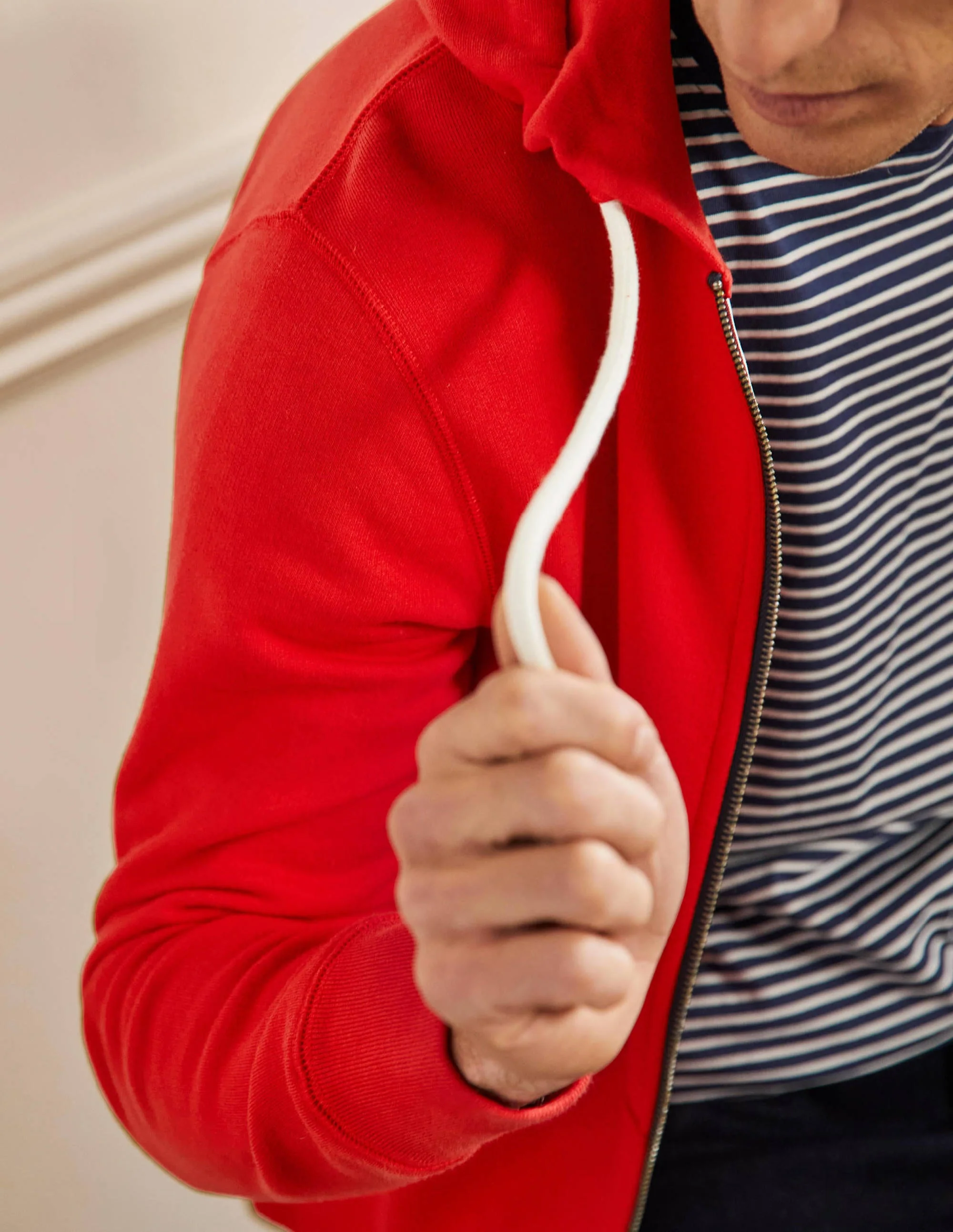 Irvine Zip Up Hoodie-Post Box Red - Image 2