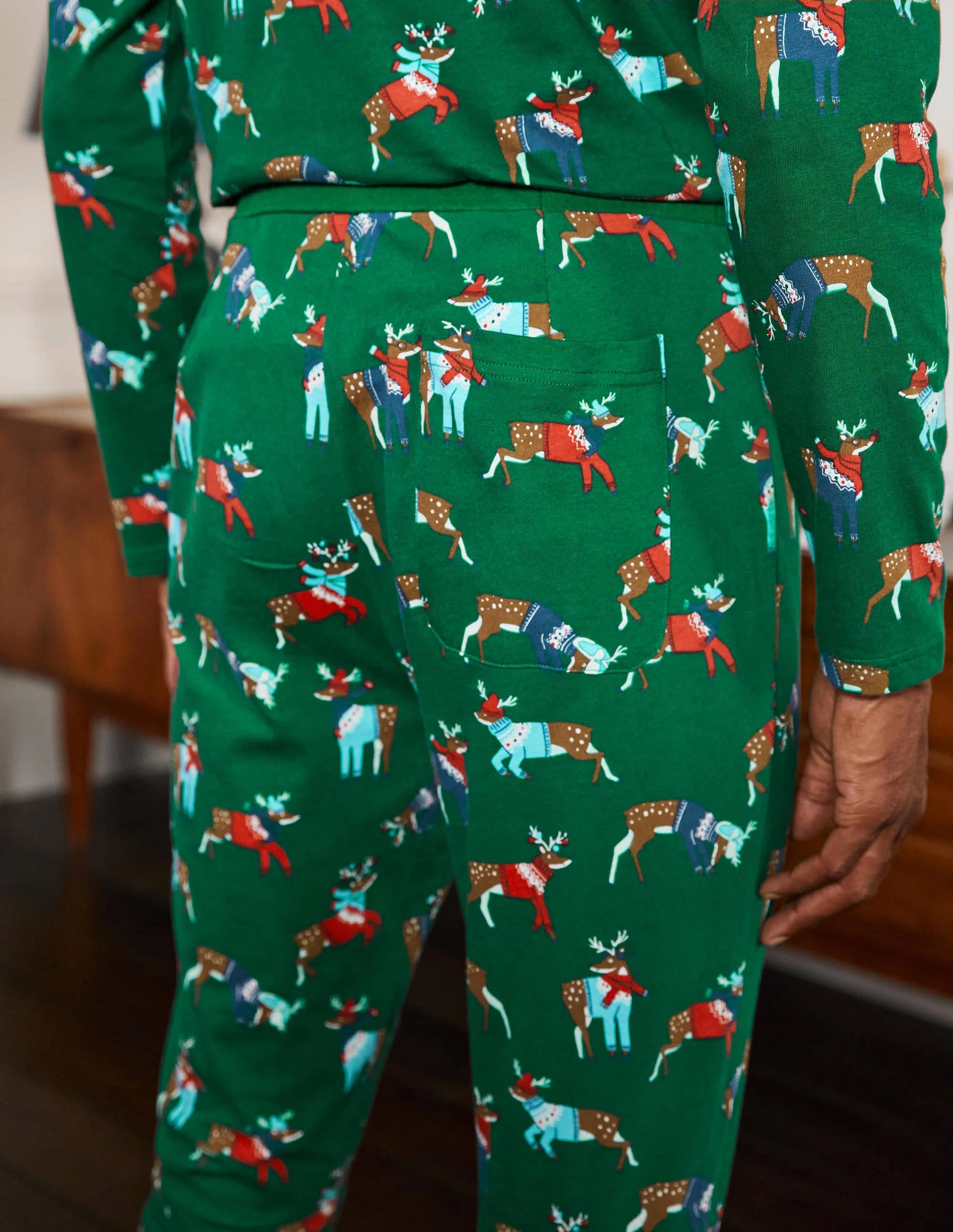 Jersey Pajama Set-Forest Glow Reindeer - Image 2