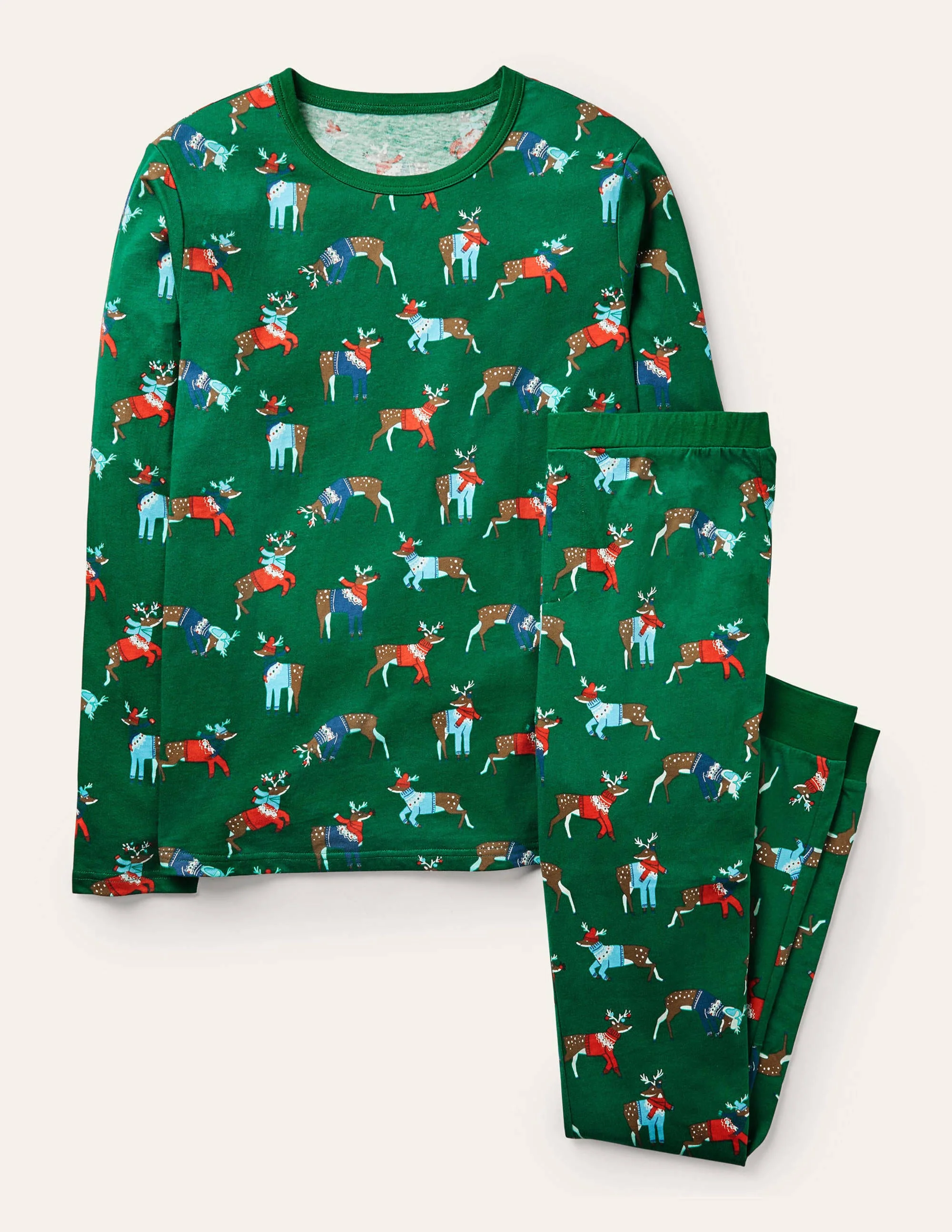 Jersey Pajama Set-Forest Glow Reindeer - Image 5