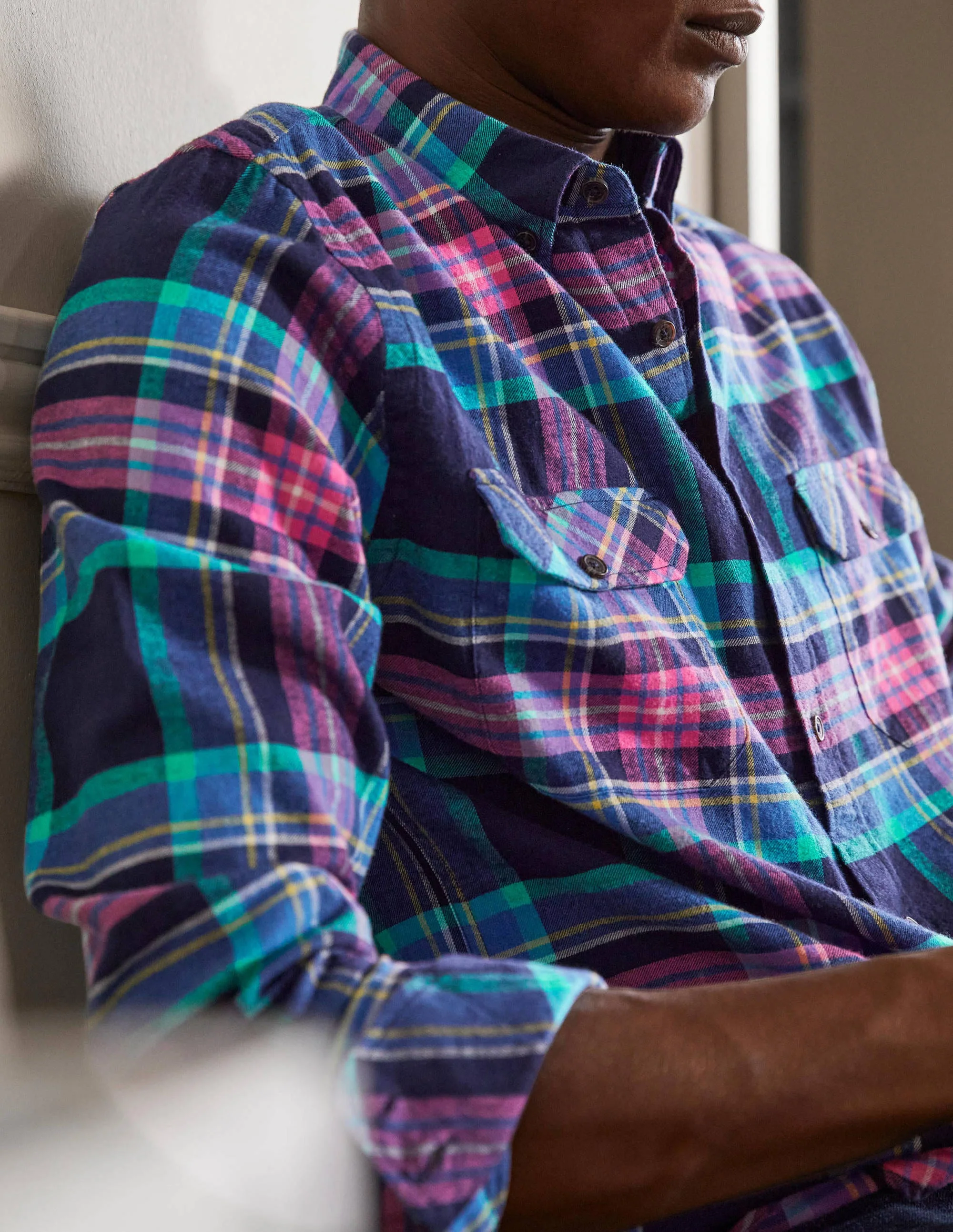 Julian Shirt-Navy/ Bright Petal Check - Image 2