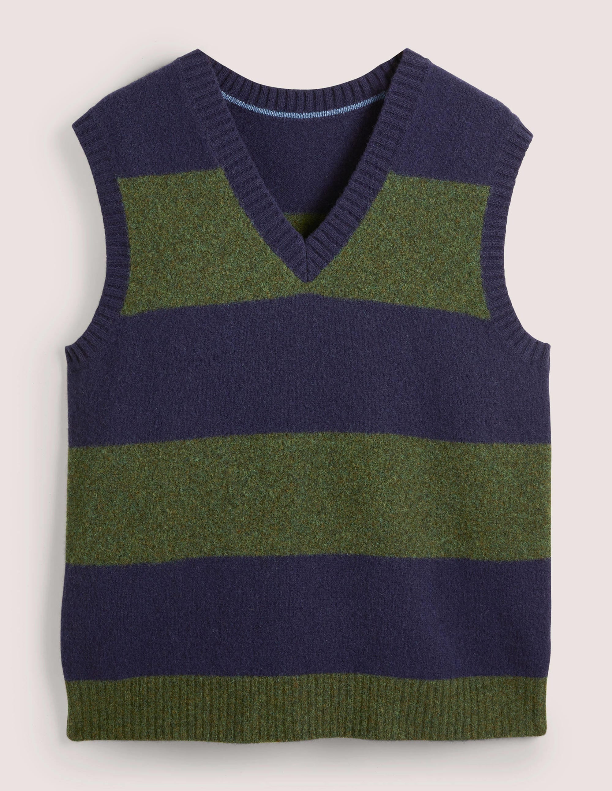 Knitted Sweater Vest-Highland Green/Navy - Image 5